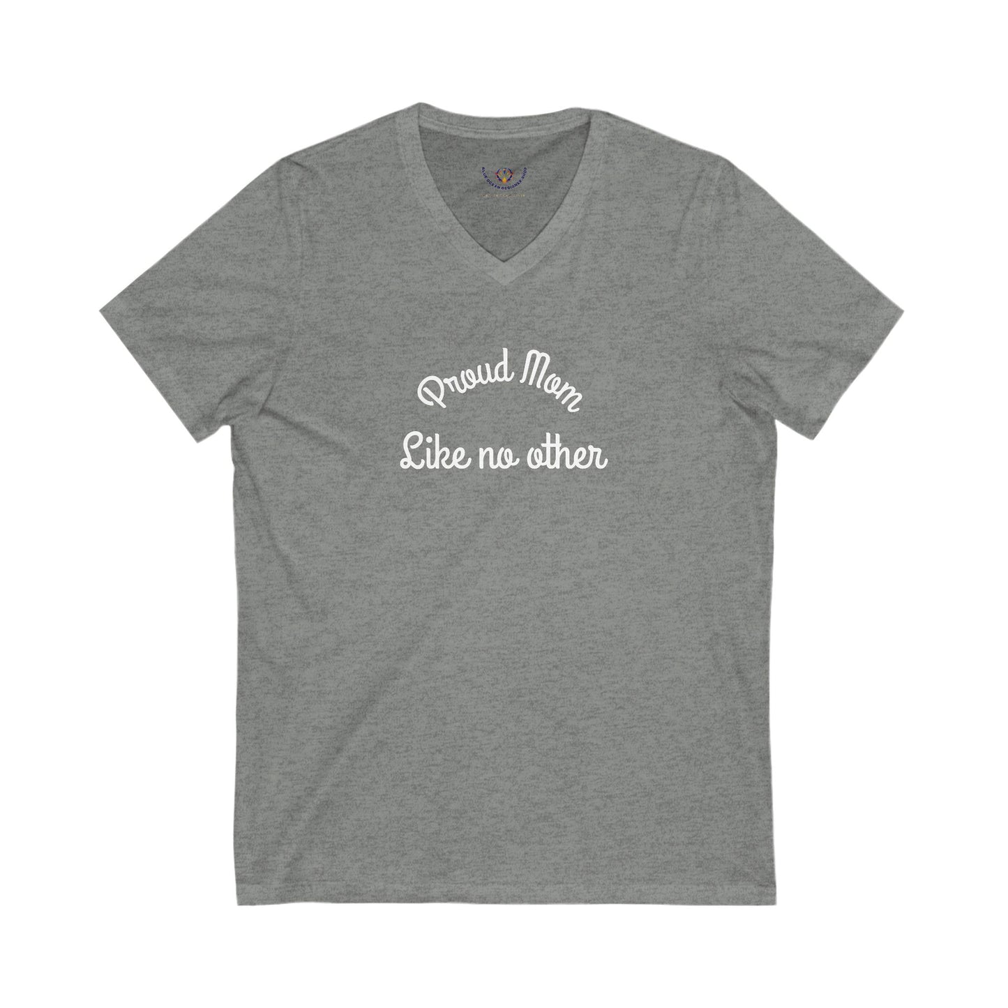 Proud Mom V-Neck Tee, Mother's Day Gift, Casual Wear, Family Celebration, Unisex Graphic T-Shirt