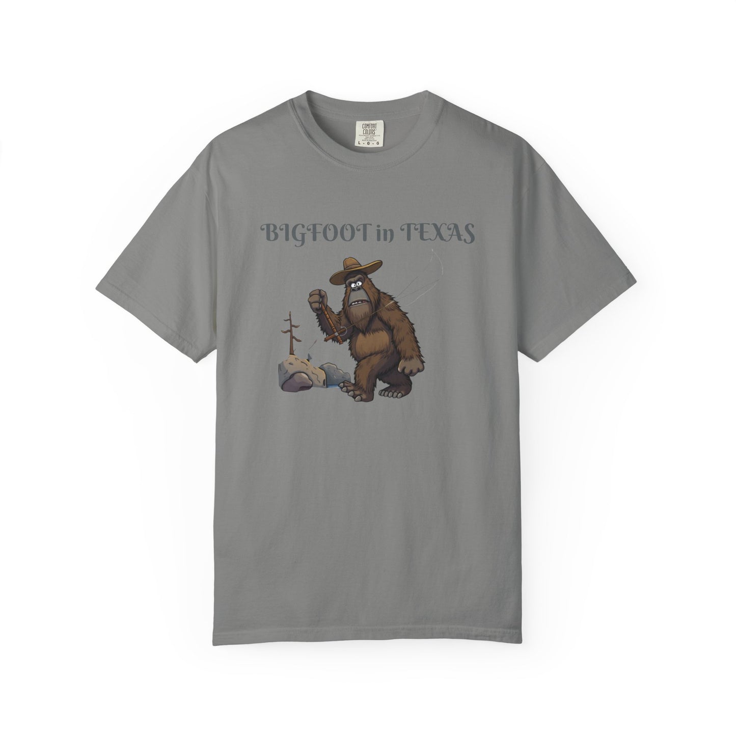 Personalize Bigfoot in Texas T-Shirt, Unisex Garment-Dyed Tee for Outdoor Lovers, Fun Gift for Nature Enthusiasts, Perfect for Texas Celebrations