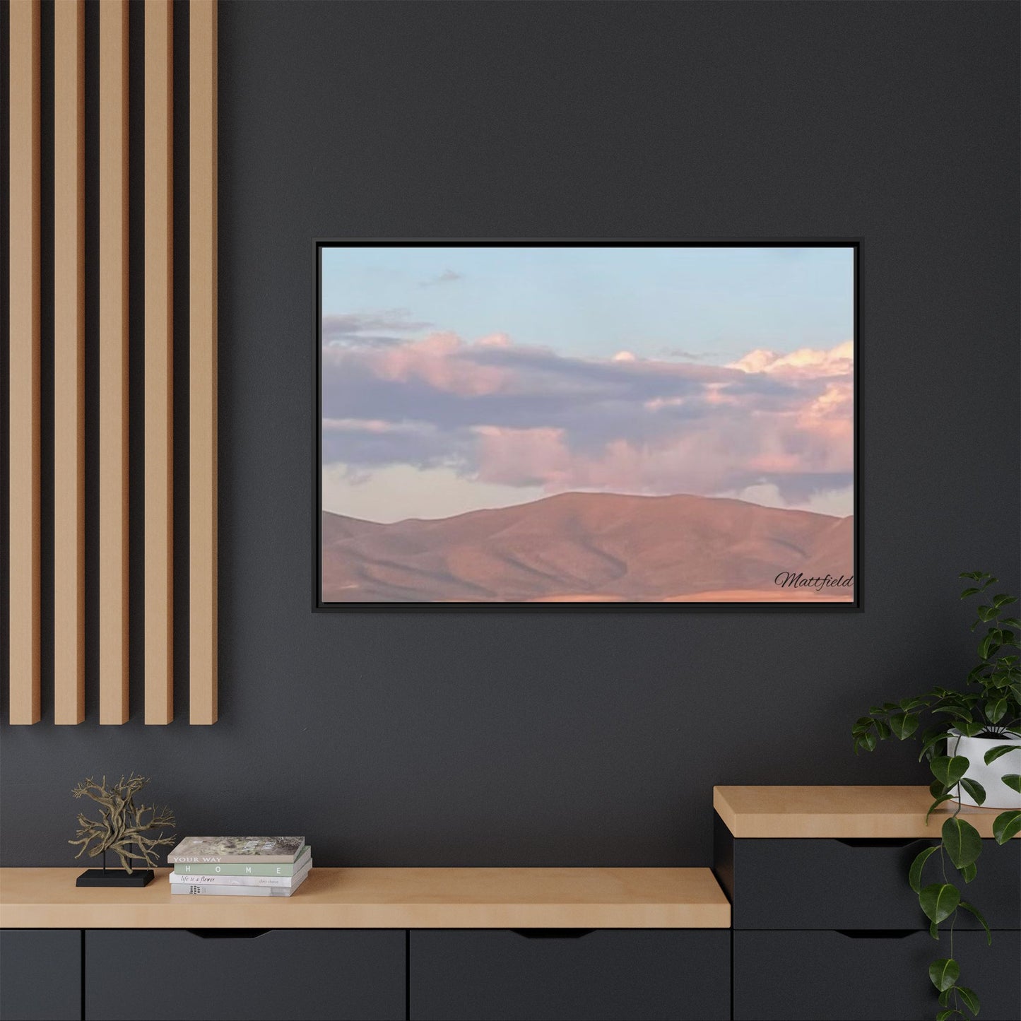 Framed Matte Canvas Wall Art - Serene Landscape Decoration