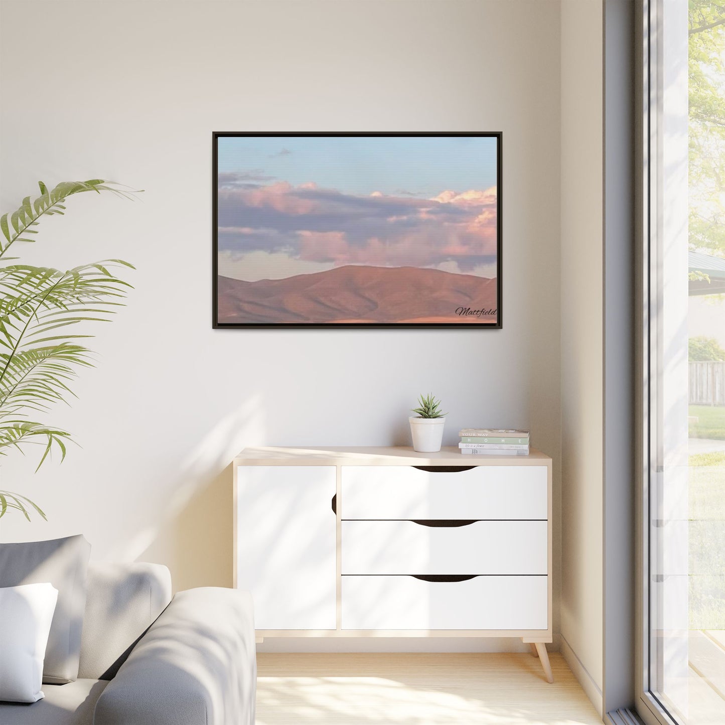 Framed Matte Canvas Wall Art - Serene Landscape Decoration