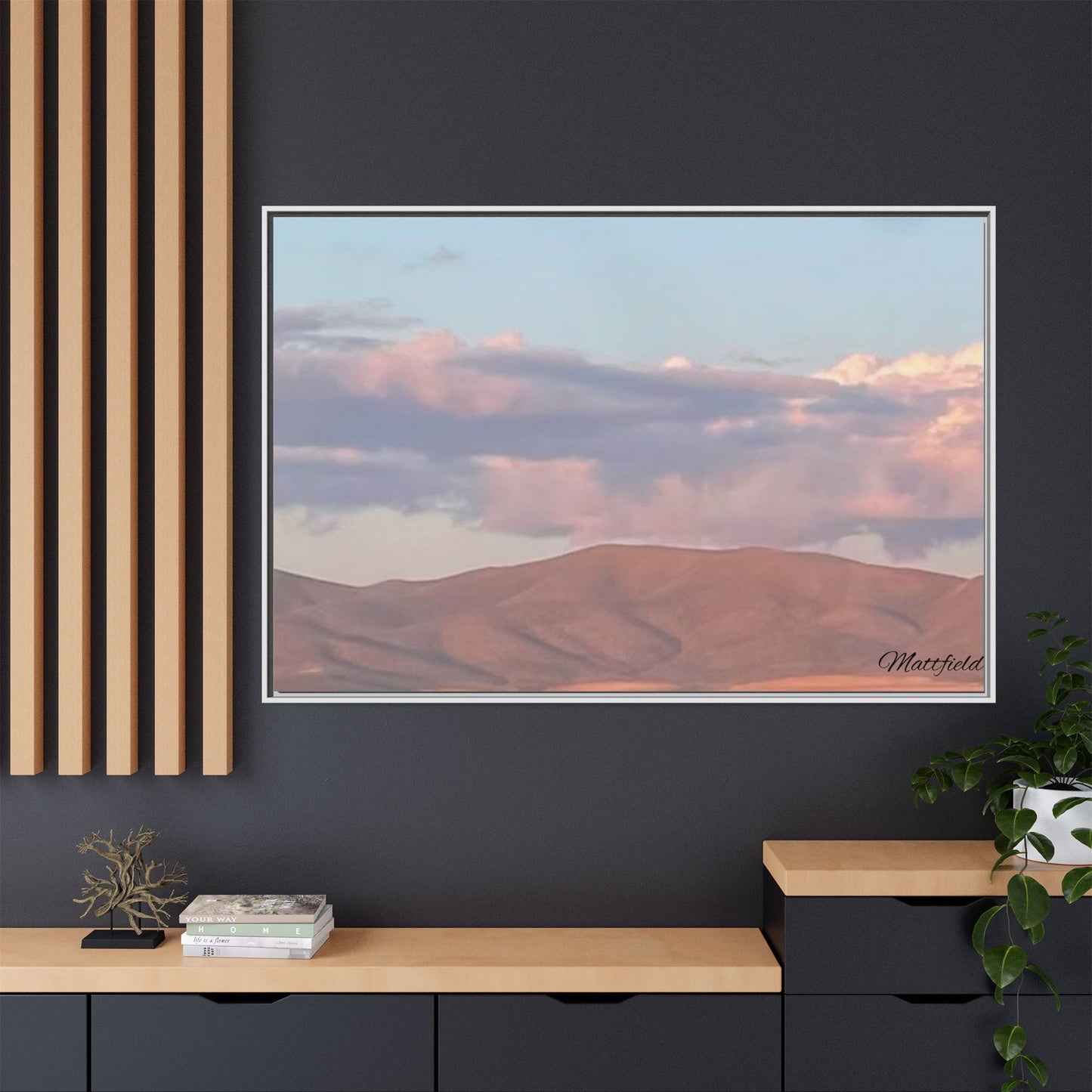 Framed Matte Canvas Wall Art - Serene Landscape Decoration
