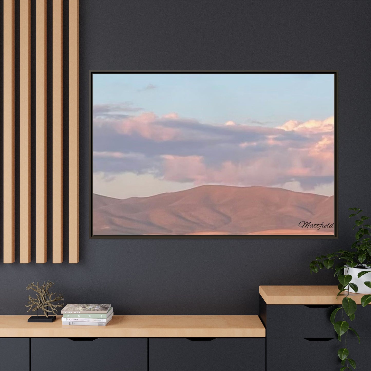 Framed Matte Canvas Wall Art - Serene Landscape Decoration