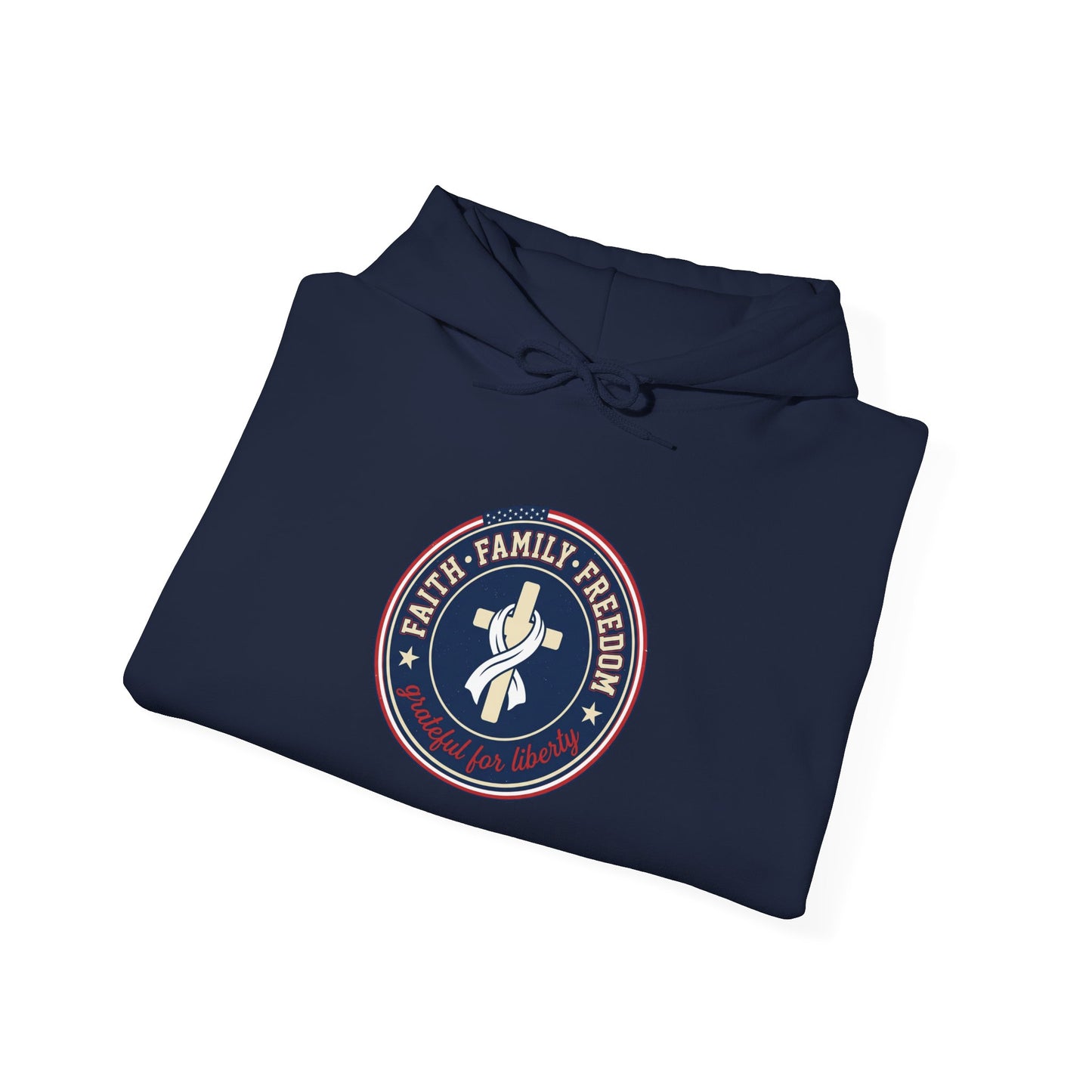 Faith Family Freedom Hoodie | Faith-based Patriotic, Vintage Americana July 4th