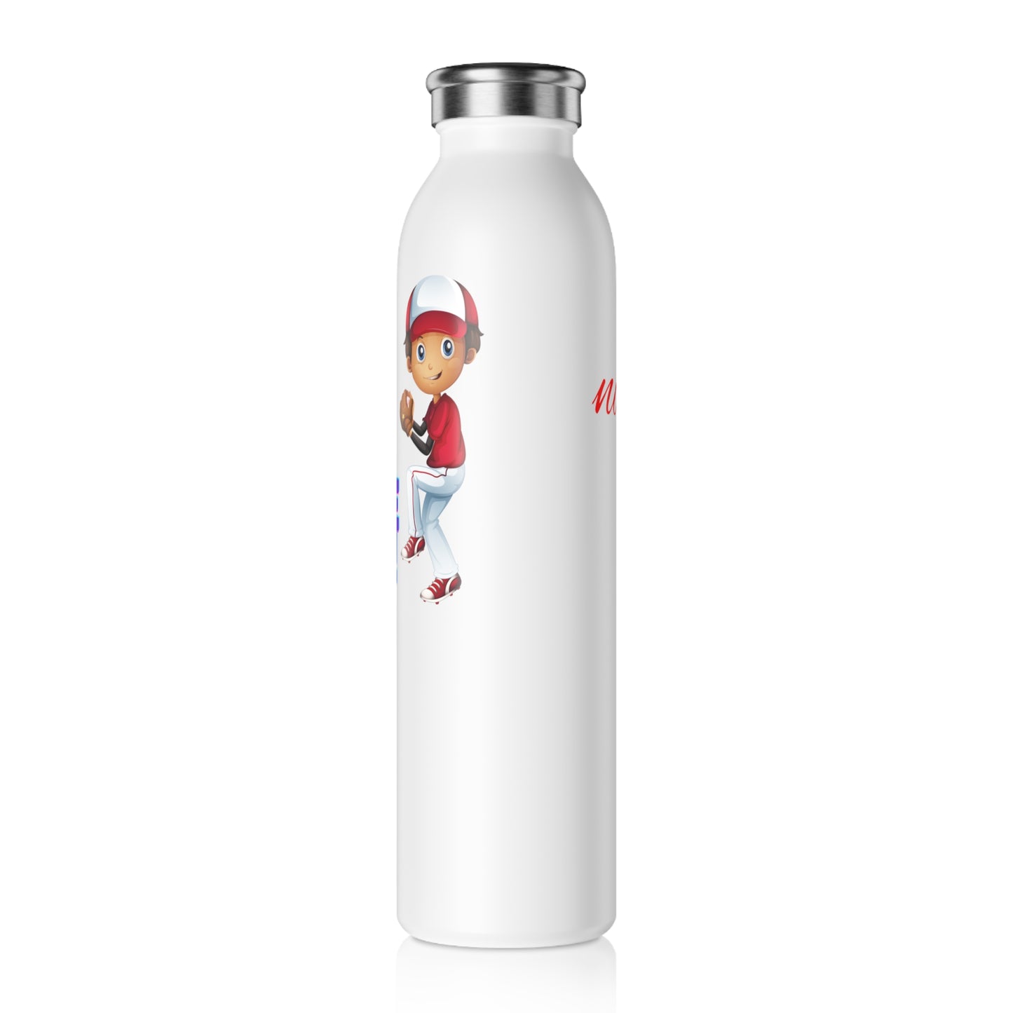 Personalized Game Day Slim Water Bottle – Custom Name Sports Fan Bottle