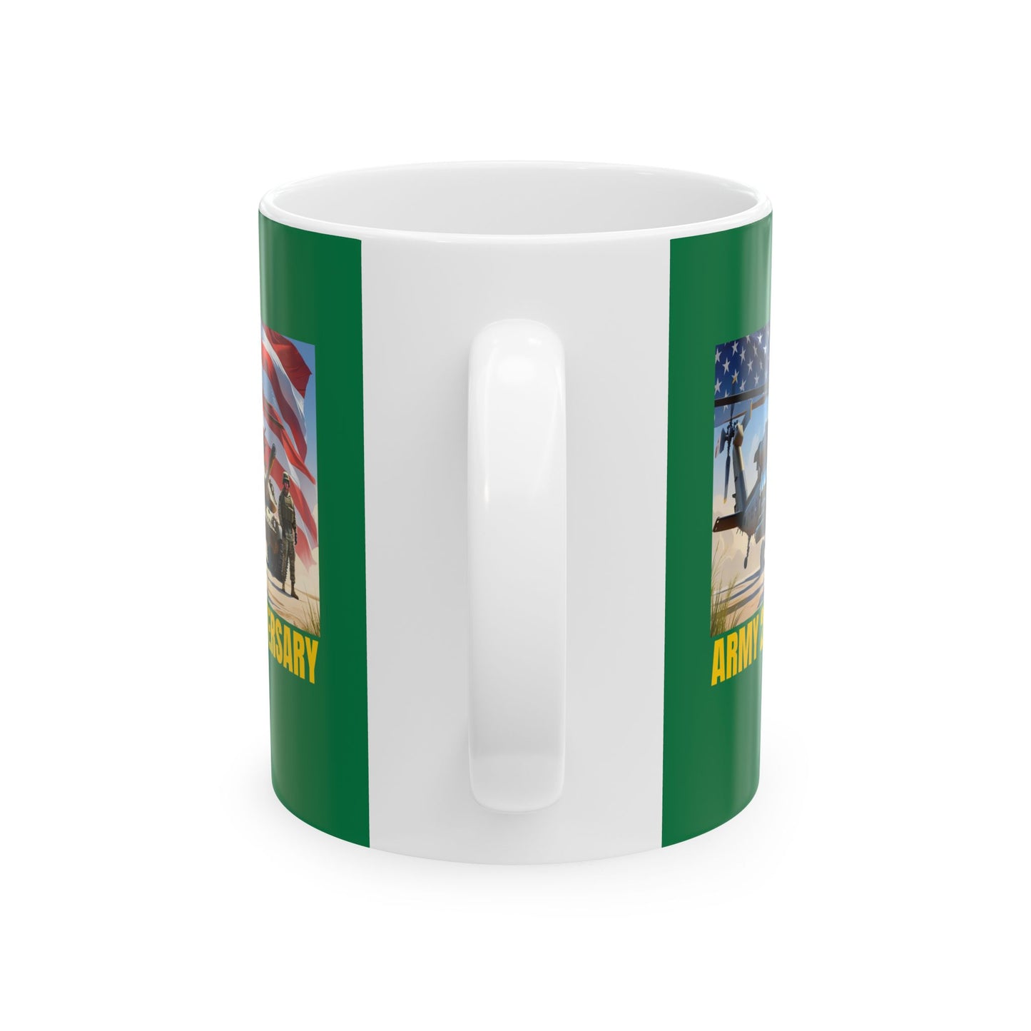 Military-Themed Ceramic Mug, Army 250th Anniversary, Personalized Gift, Veteran's Day Mug, 11oz 15oz Coffee Cup, Military Decor