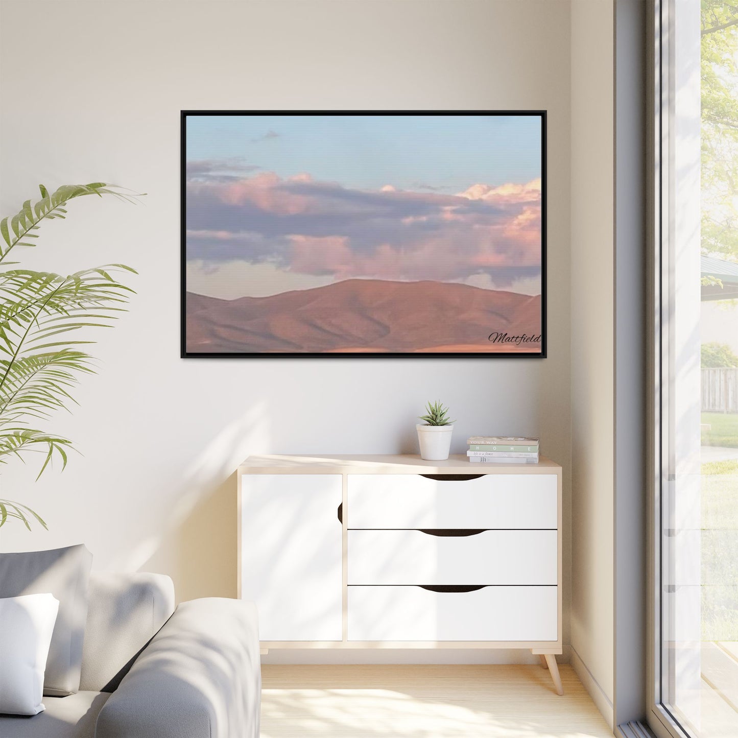 Framed Matte Canvas Wall Art - Serene Landscape Decoration