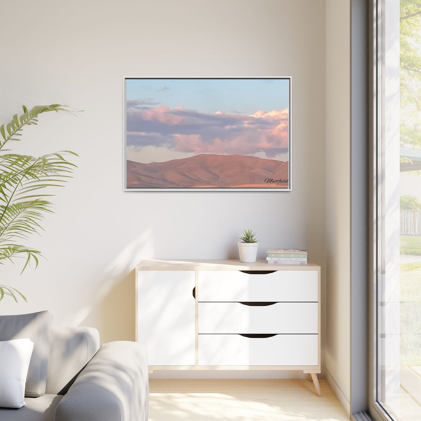 Framed Matte Canvas Wall Art - Serene Landscape Decoration