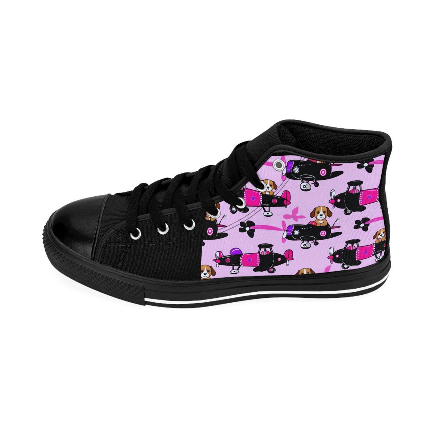 Whimsical Dog Print High-Top Sneakers for Pet Lovers