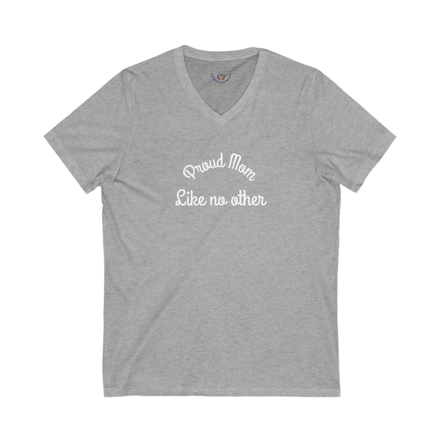 Proud Mom V-Neck Tee, Mother's Day Gift, Casual Wear, Family Celebration, Unisex Graphic T-Shirt