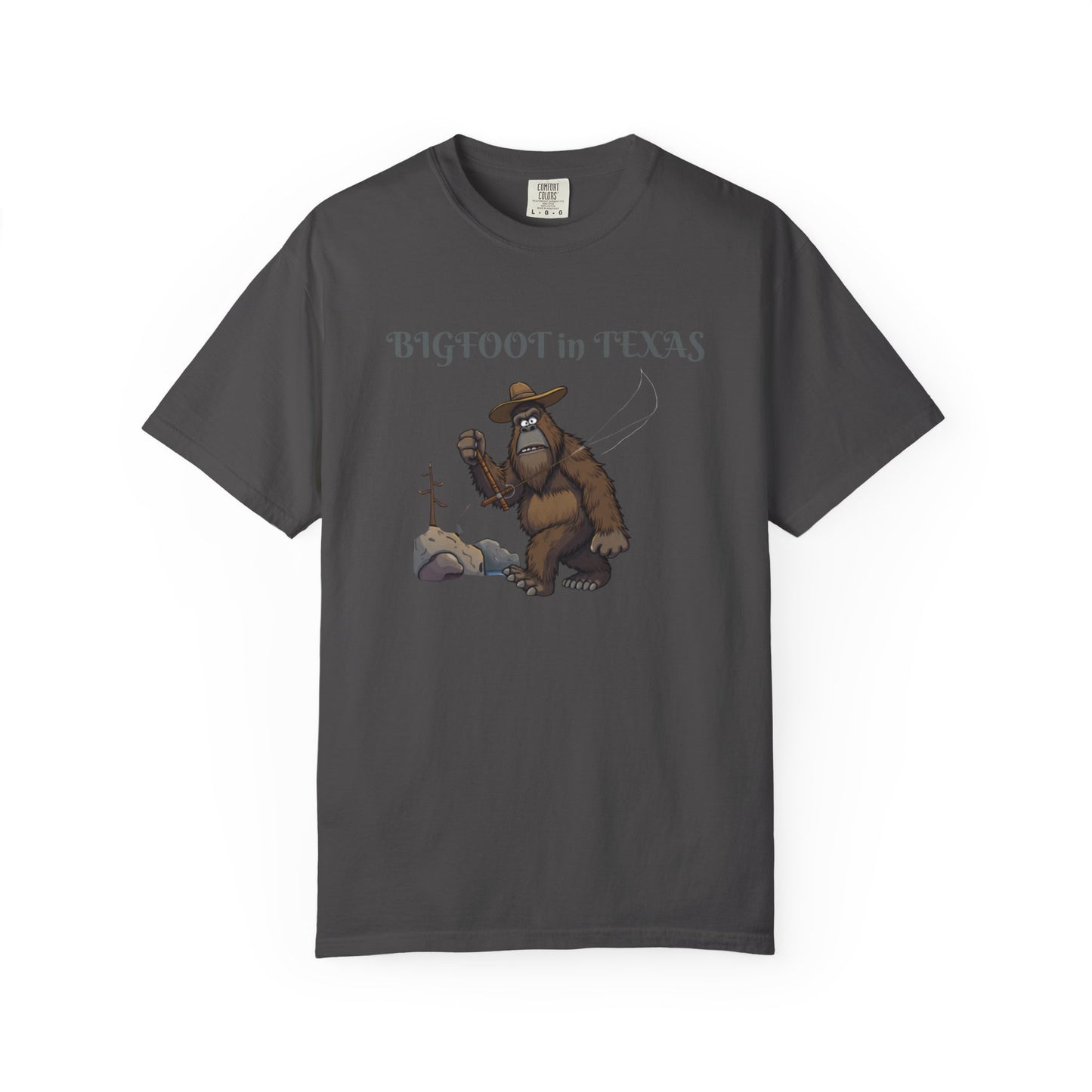 Personalize Bigfoot in Texas T-Shirt, Unisex Garment-Dyed Tee for Outdoor Lovers, Fun Gift for Nature Enthusiasts, Perfect for Texas Celebrations