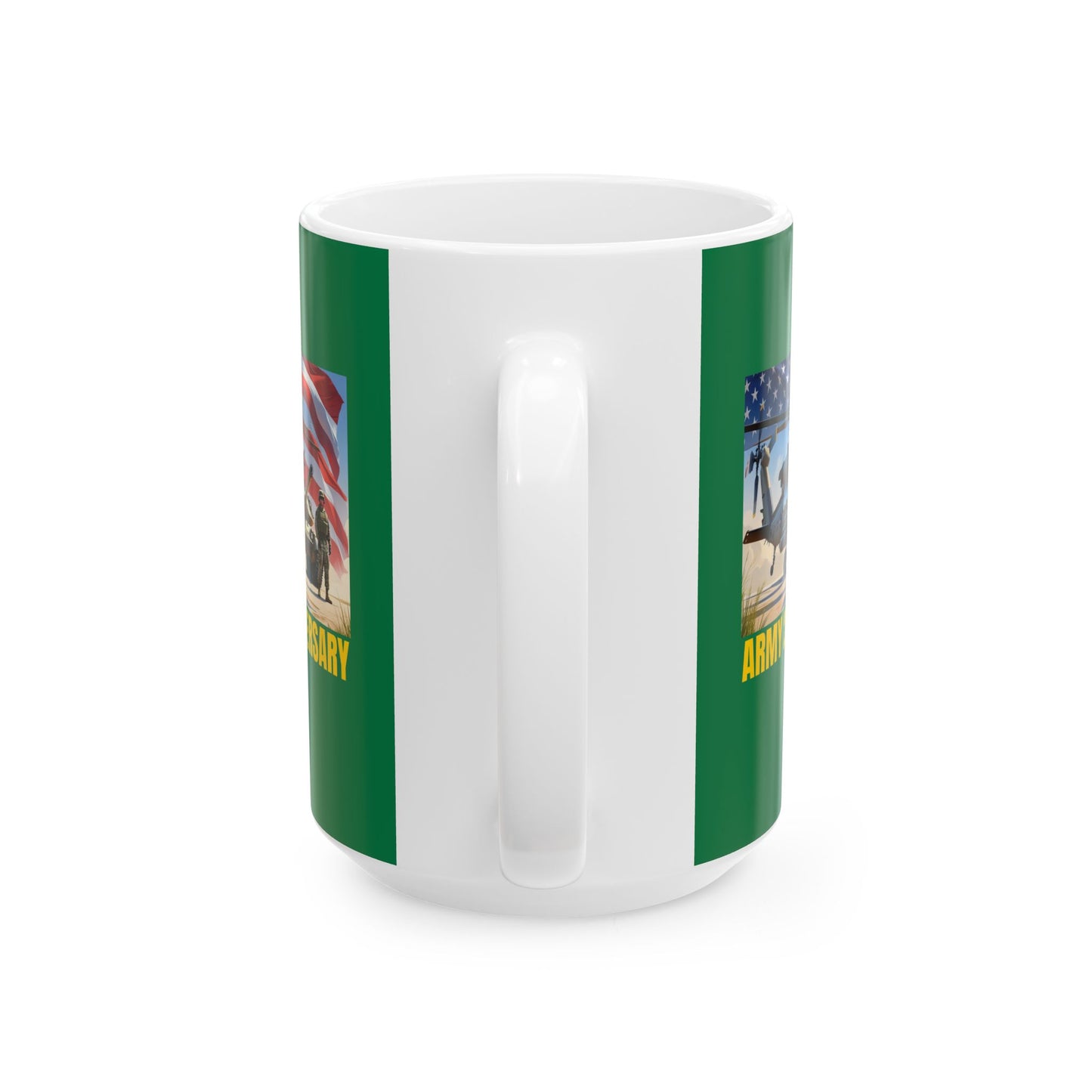 Military-Themed Ceramic Mug, Army 250th Anniversary, Personalized Gift, Veteran's Day Mug, 11oz 15oz Coffee Cup, Military Decor