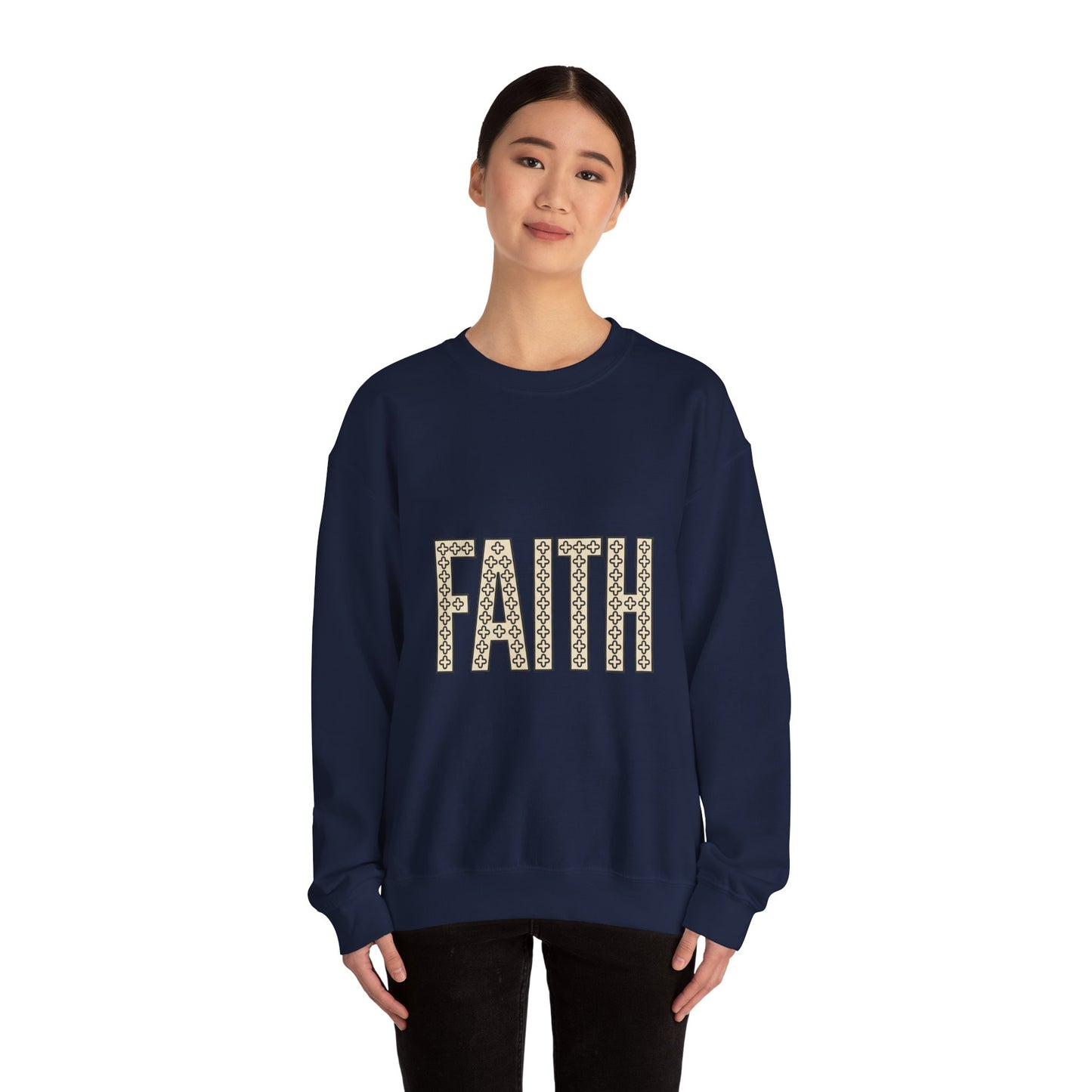 Faith groovy lettering Sweatshirt | Christian encouragement, pastel retro