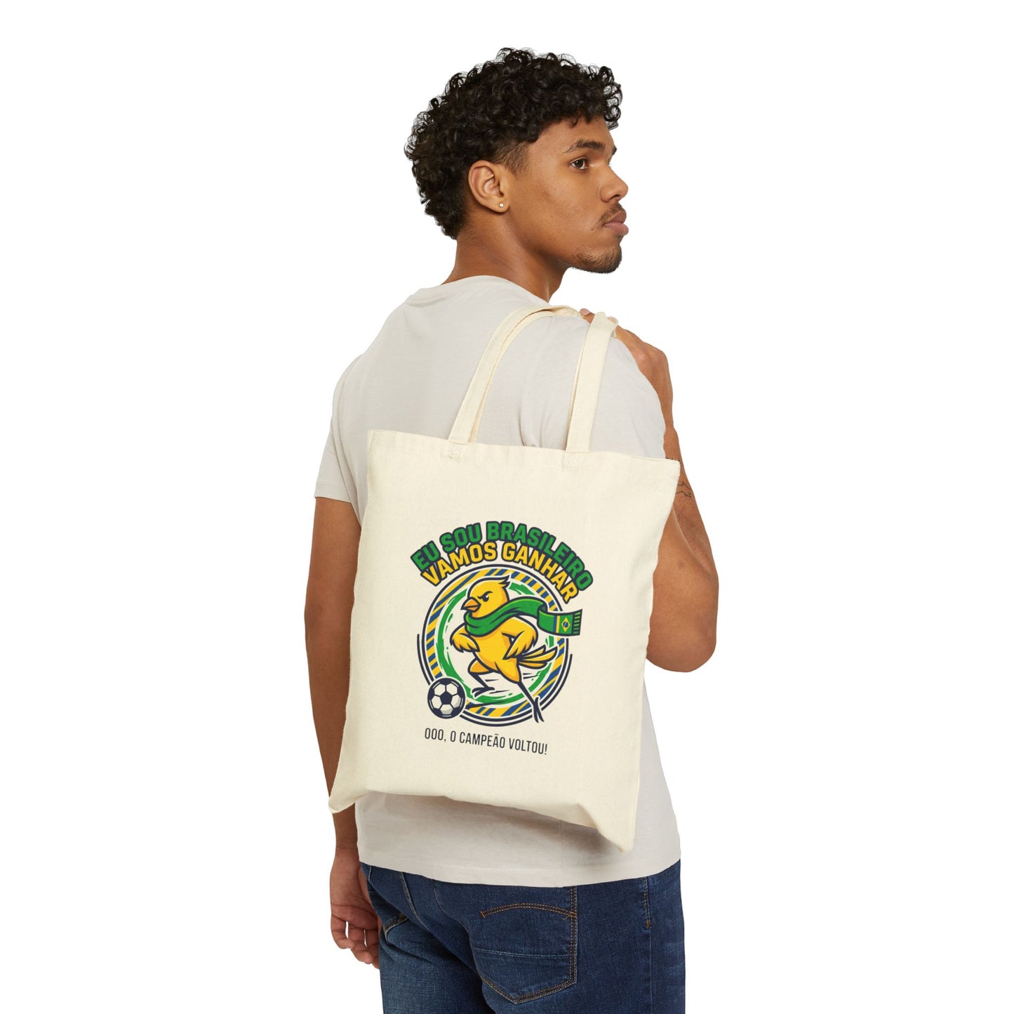 Brazil Retro Soccer Crest Tote | flag-inspired championship supporters