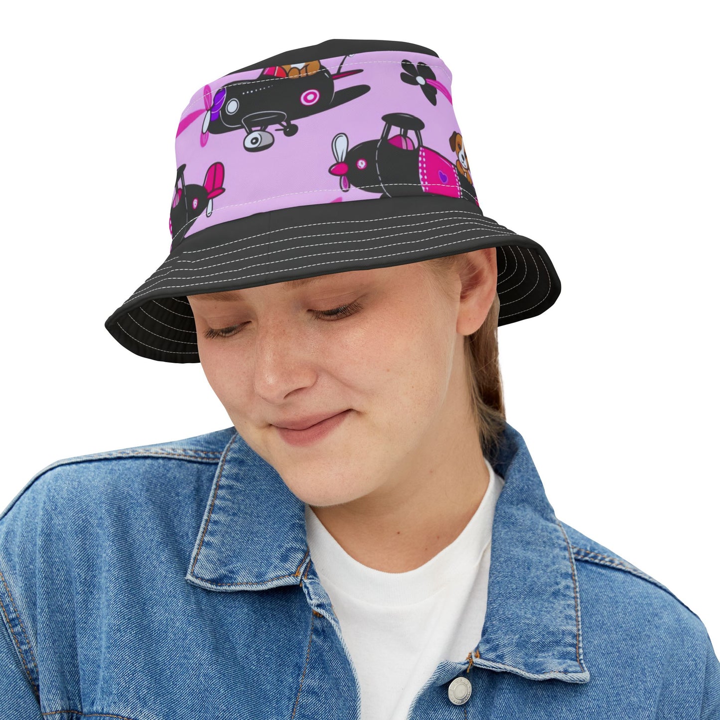 Playful Dog Pilot Bucket Hat - Fun Kid's Accessories for Summer Adventures