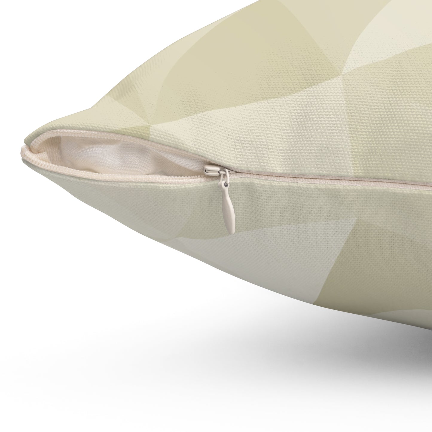 Beige Geometric Throw Pillow – Modern Faceted Square Accent Cushion