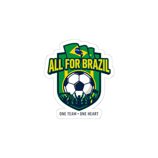 All For Brazil Soccer Crest Kiss-Cut Stickers | country pride, retro soccer