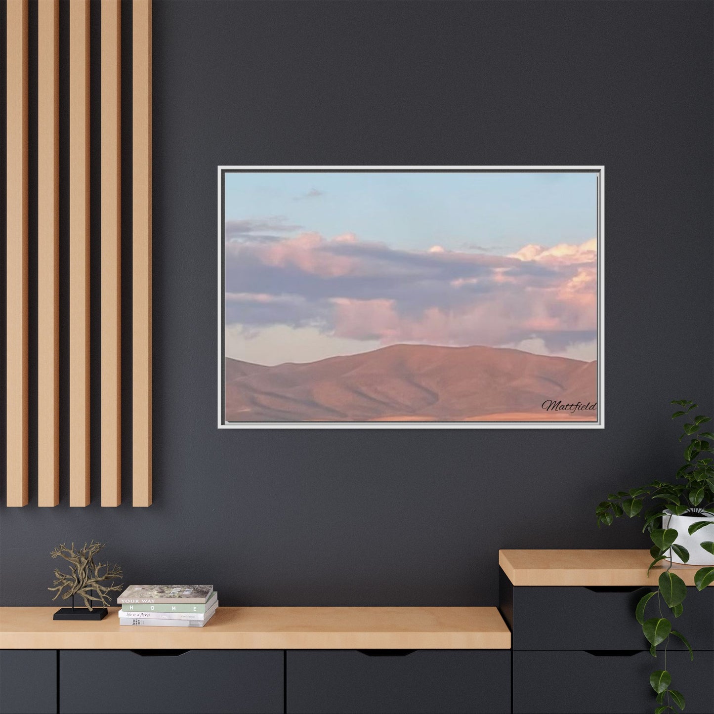 Framed Matte Canvas Wall Art - Serene Landscape Decoration