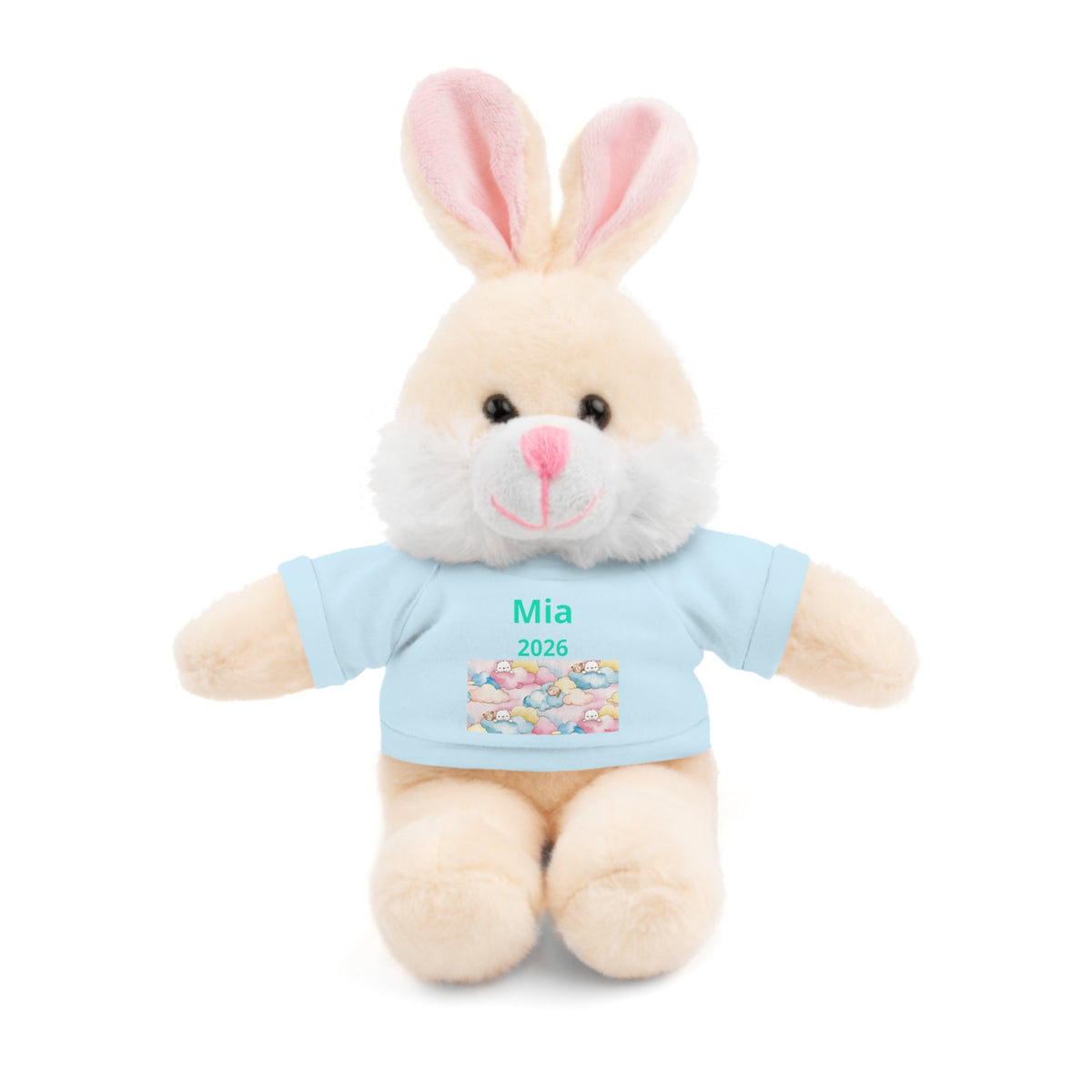 Personalized Plush Bear with Custom Tee — Cute Candy Print & Name