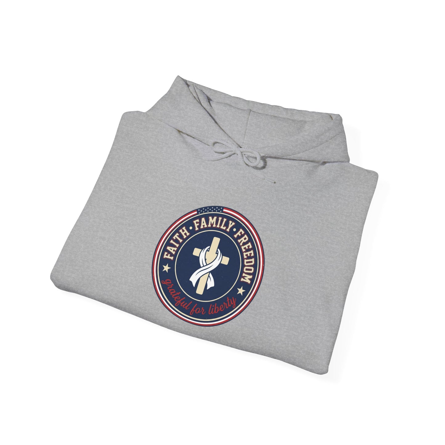 Faith Family Freedom Hoodie | Faith-based Patriotic, Vintage Americana July 4th