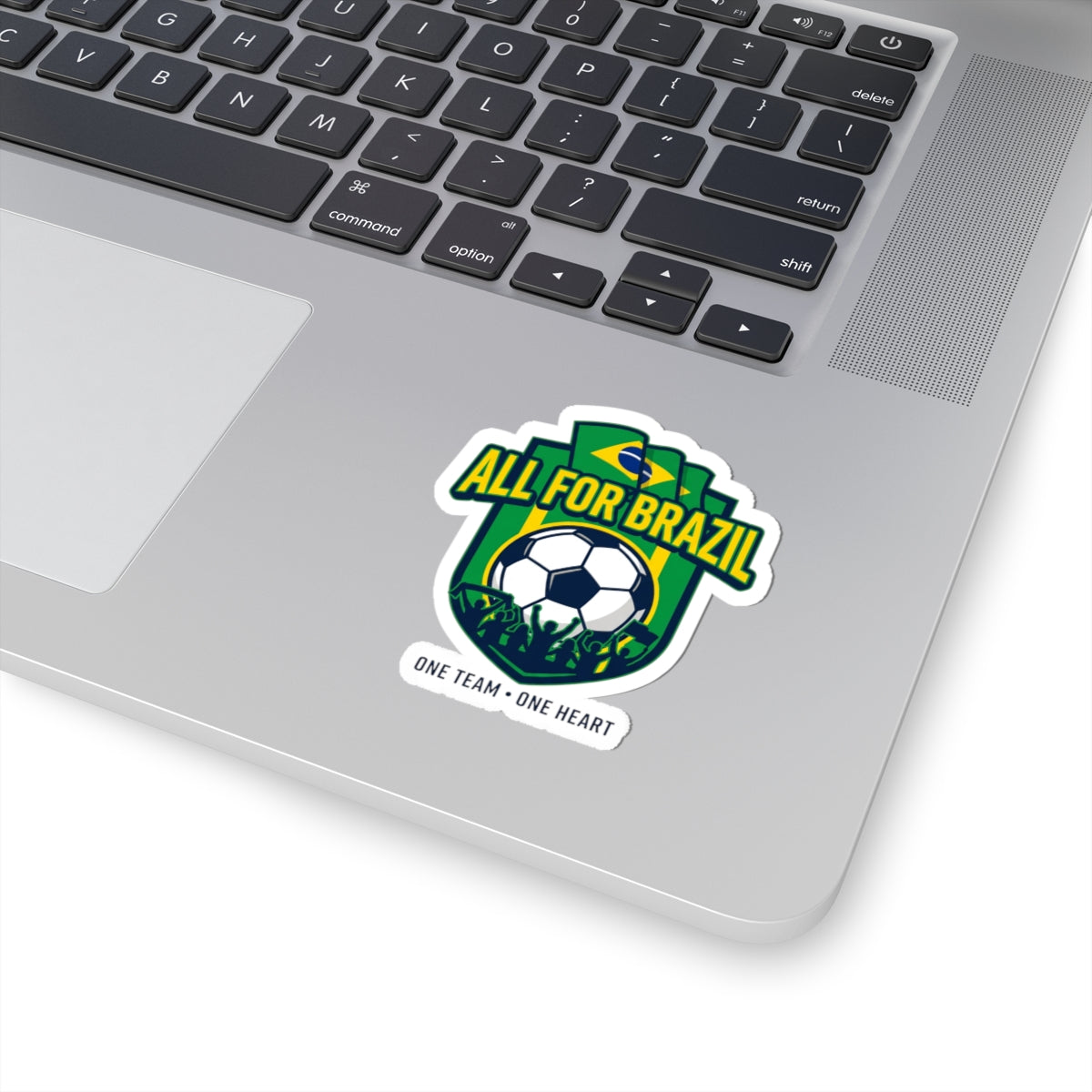 All For Brazil Soccer Crest Kiss-Cut Stickers | country pride, retro soccer