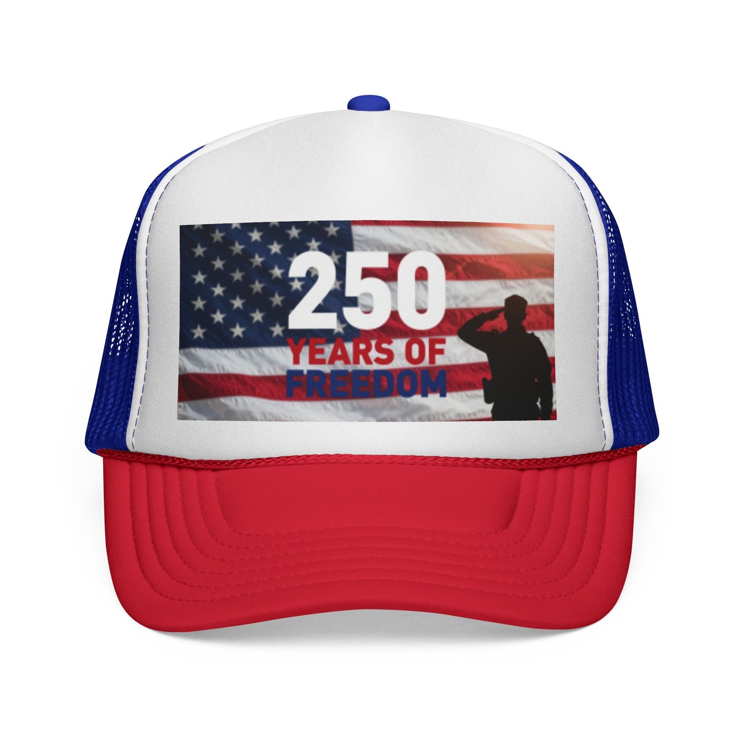 250 Years of Freedom Trucker Cap — Patriotic American Flag Mesh Hat
