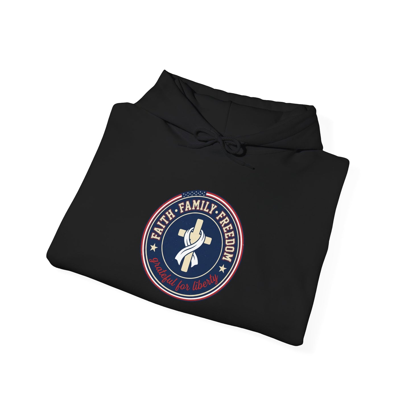 Faith Family Freedom Hoodie | Faith-based Patriotic, Vintage Americana July 4th