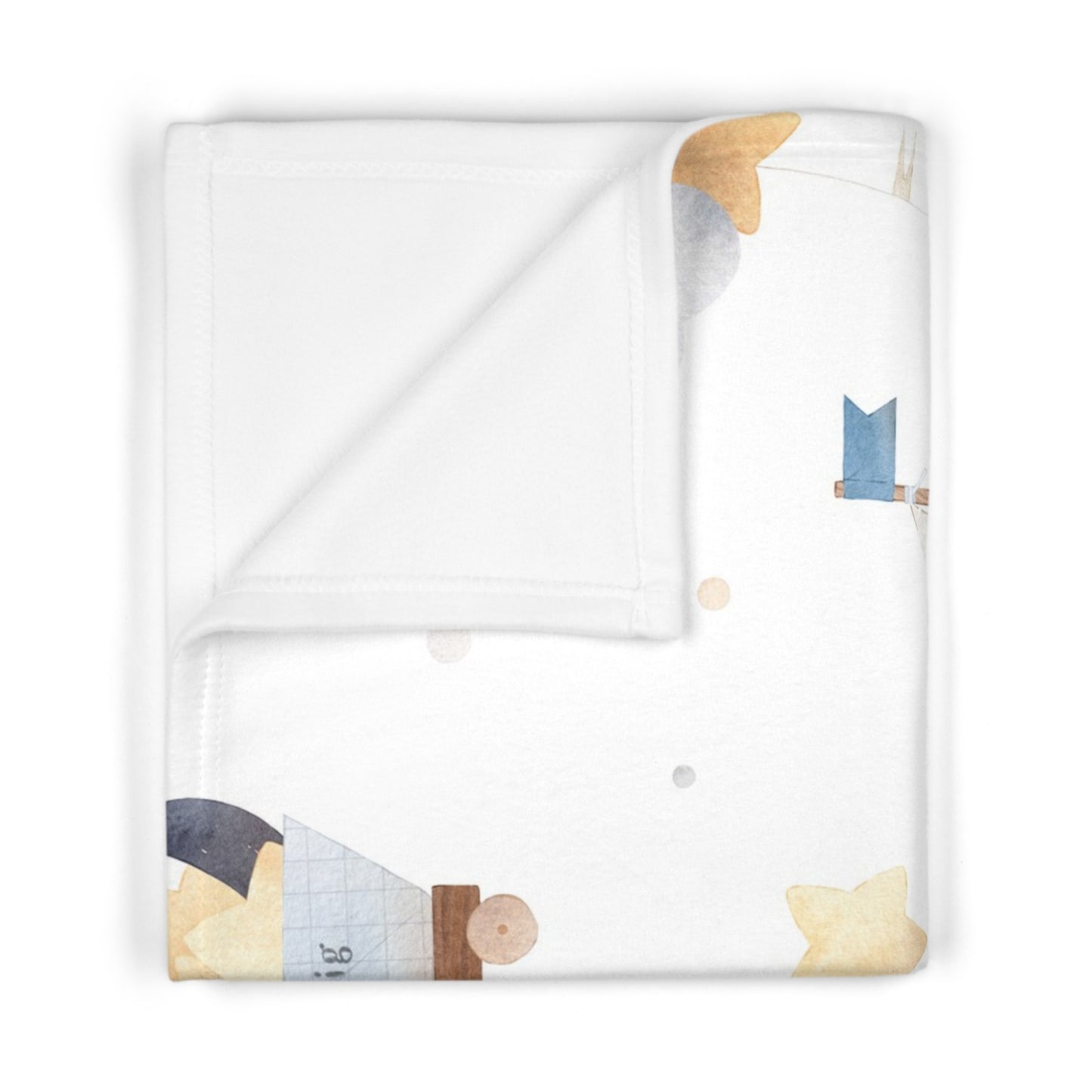 Personalized Baby Blanket - Cute Bear Rocket Nursery Fleece (Custom Name & Birth Year)
