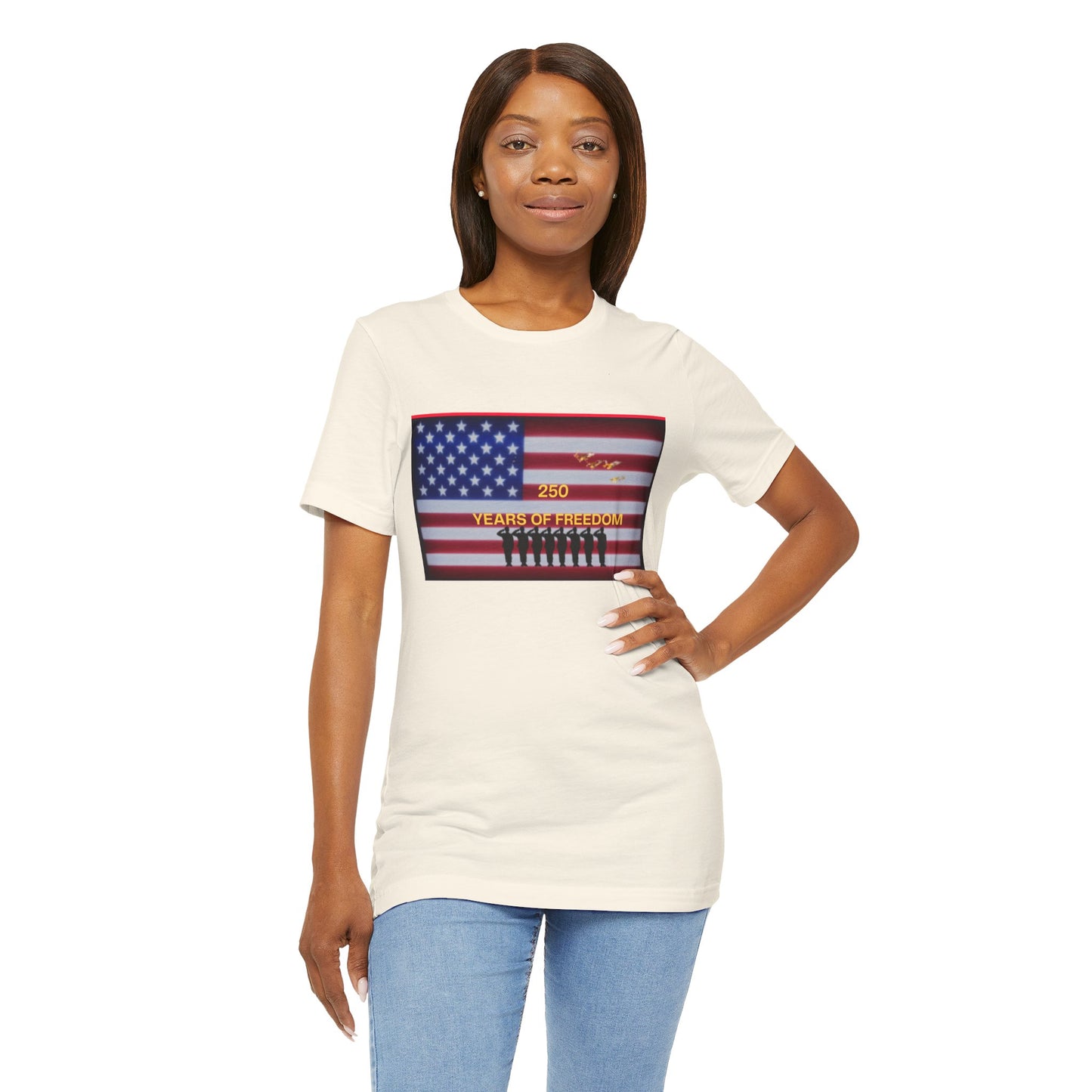 T-Shirt — "250 Years of Freedom" American Flag Patriotic Tee