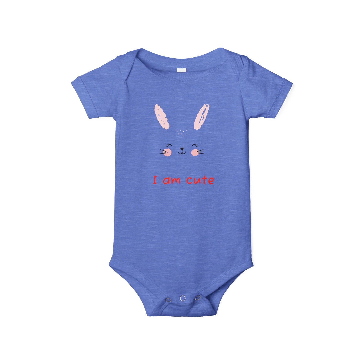 Baby Bunny Onesie - Cute Pink Rabbit Face Infant Bodysuit