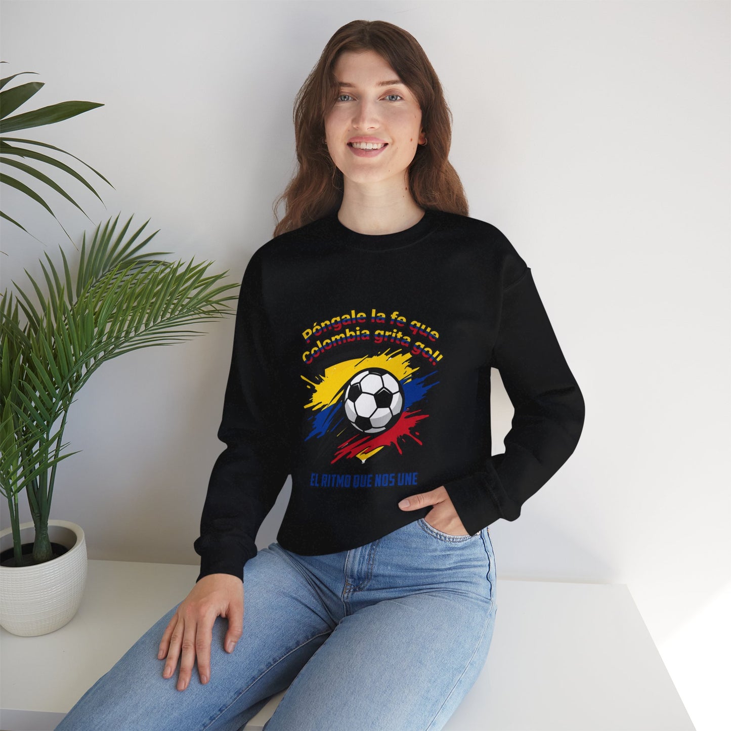 Colombia Pride Soccer Crewneck Sweatshirt | Retro National Colors, Championship Season
