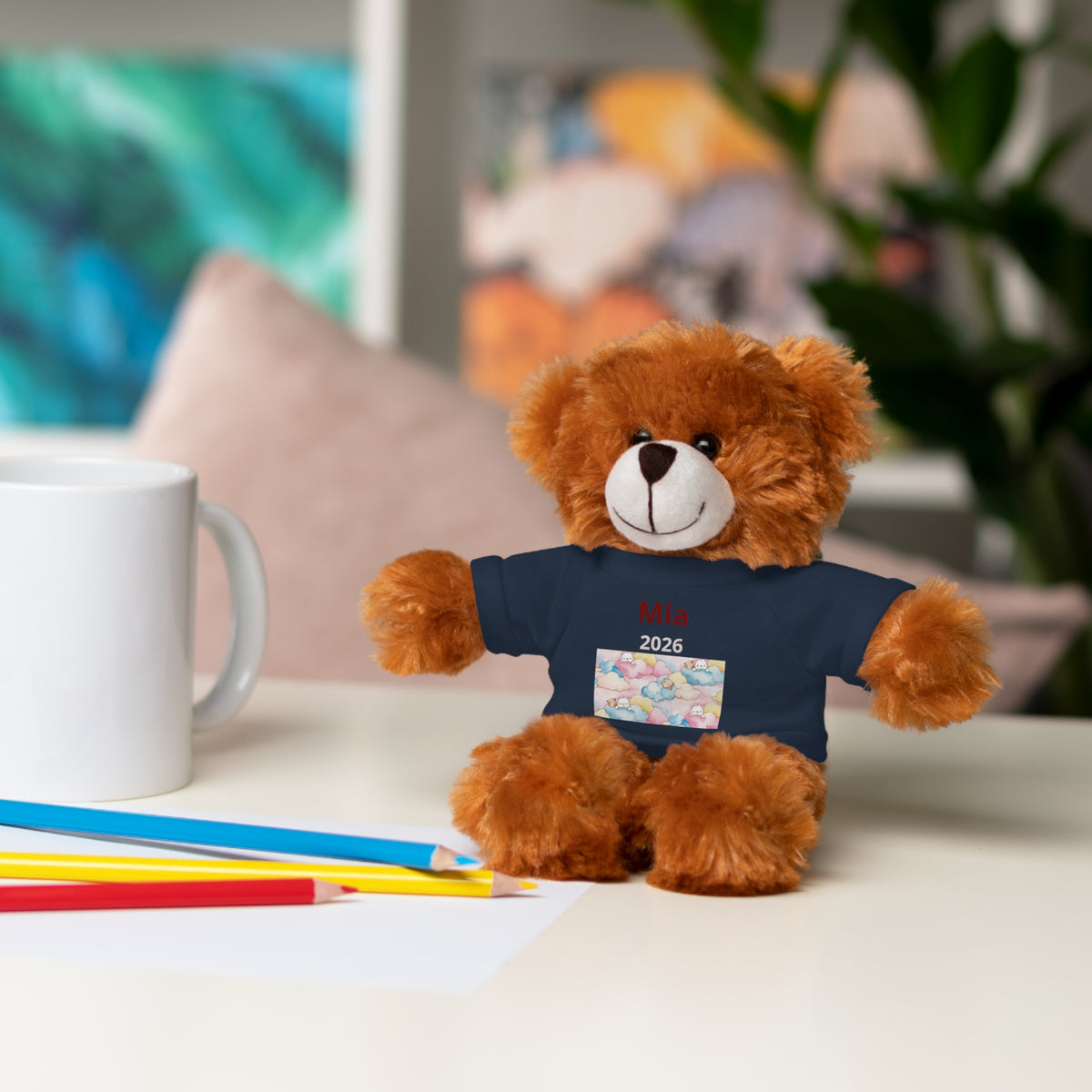Personalized Plush Bear with Custom Tee — Cute Plush Print & Name