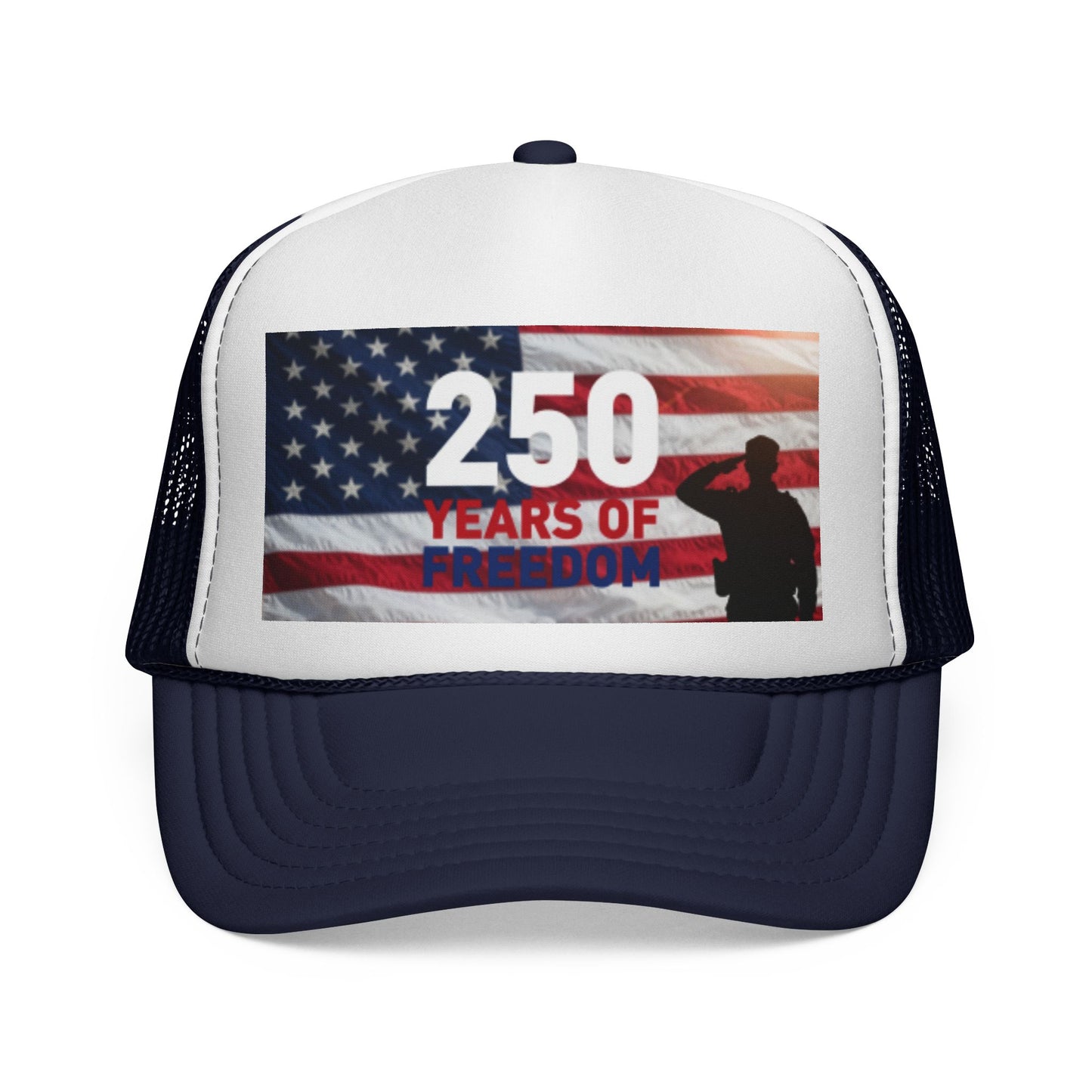 250 Years of Freedom Trucker Cap — Patriotic American Flag Mesh Hat