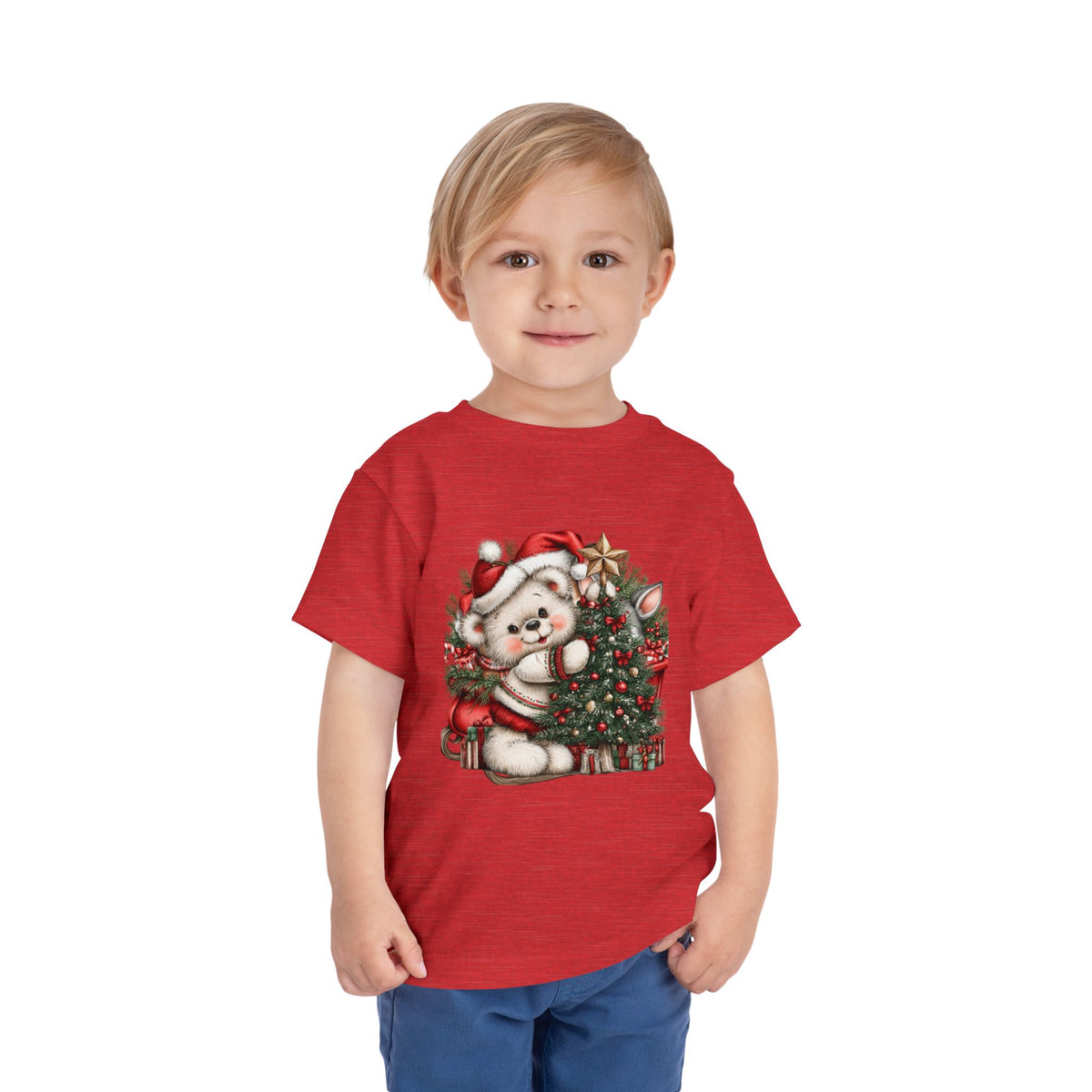 Christmas Toddler Bear Short Sleeve Tee