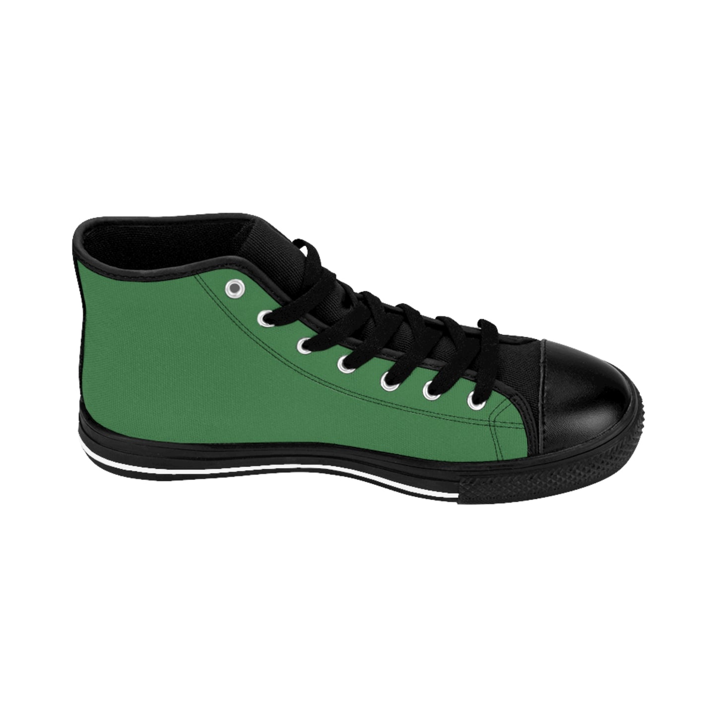 Sunflower Green High-Top Sneakers — Women's Floral Canvas Shoes