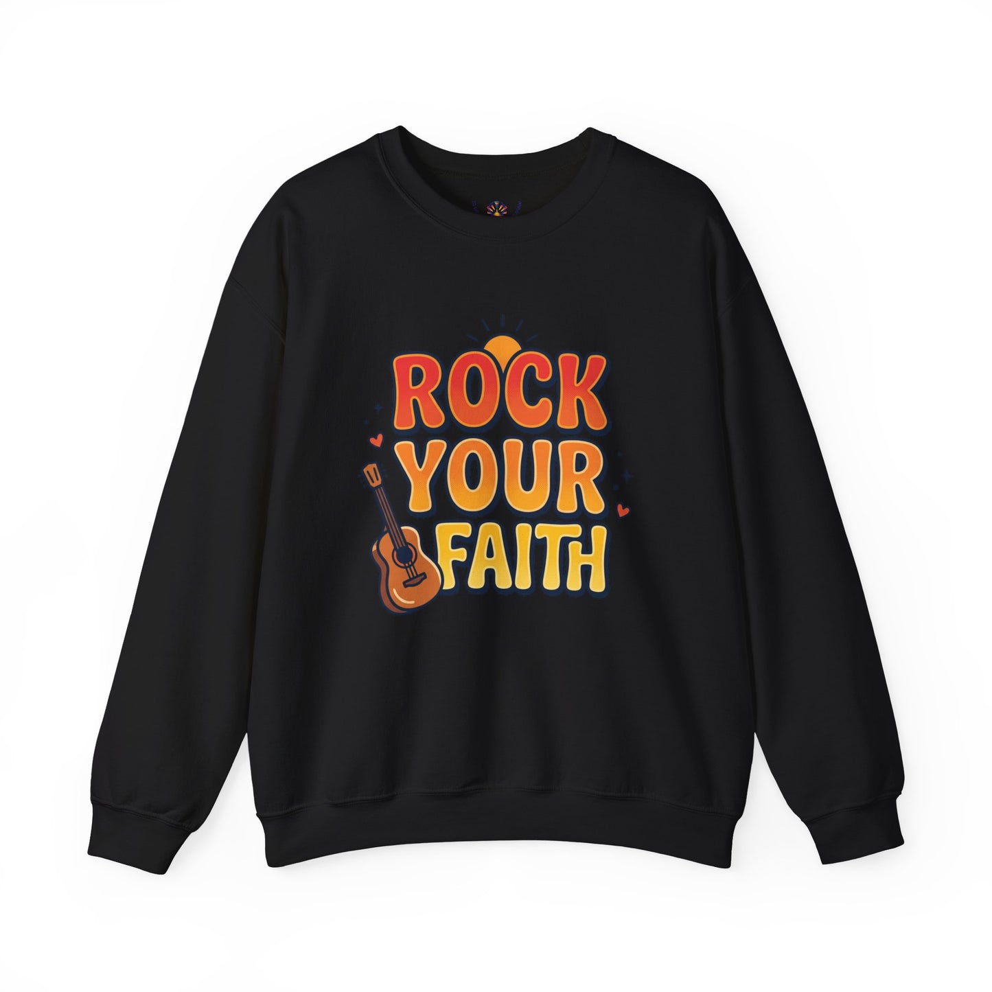 Unisex Rock Your Faith Sweatshirt | Christian Encouragement, Retro Groovy Pastel