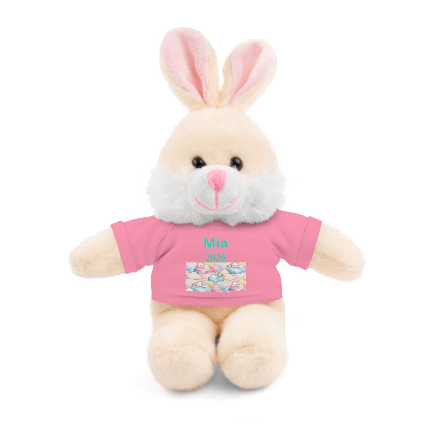Personalized Plush Bear with Custom Tee — Cute Candy Print & Name