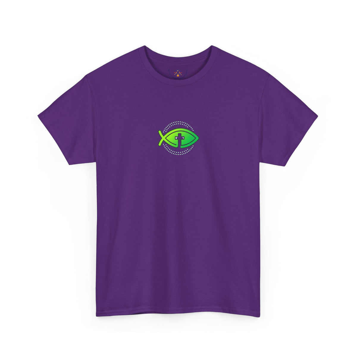 Christian Fish Logo Tee — Green Ichthys Symbol T-Shirt