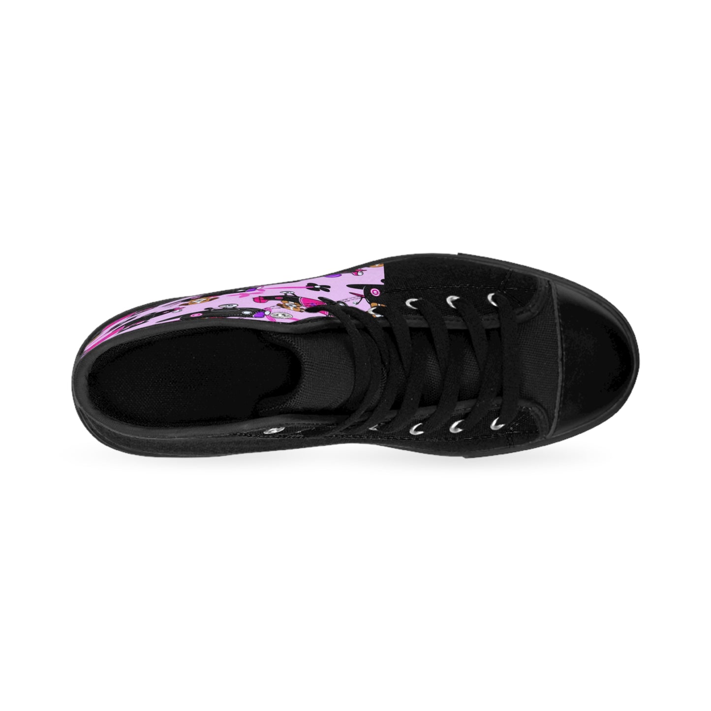 Whimsical Dog Print High-Top Sneakers for Pet Lovers