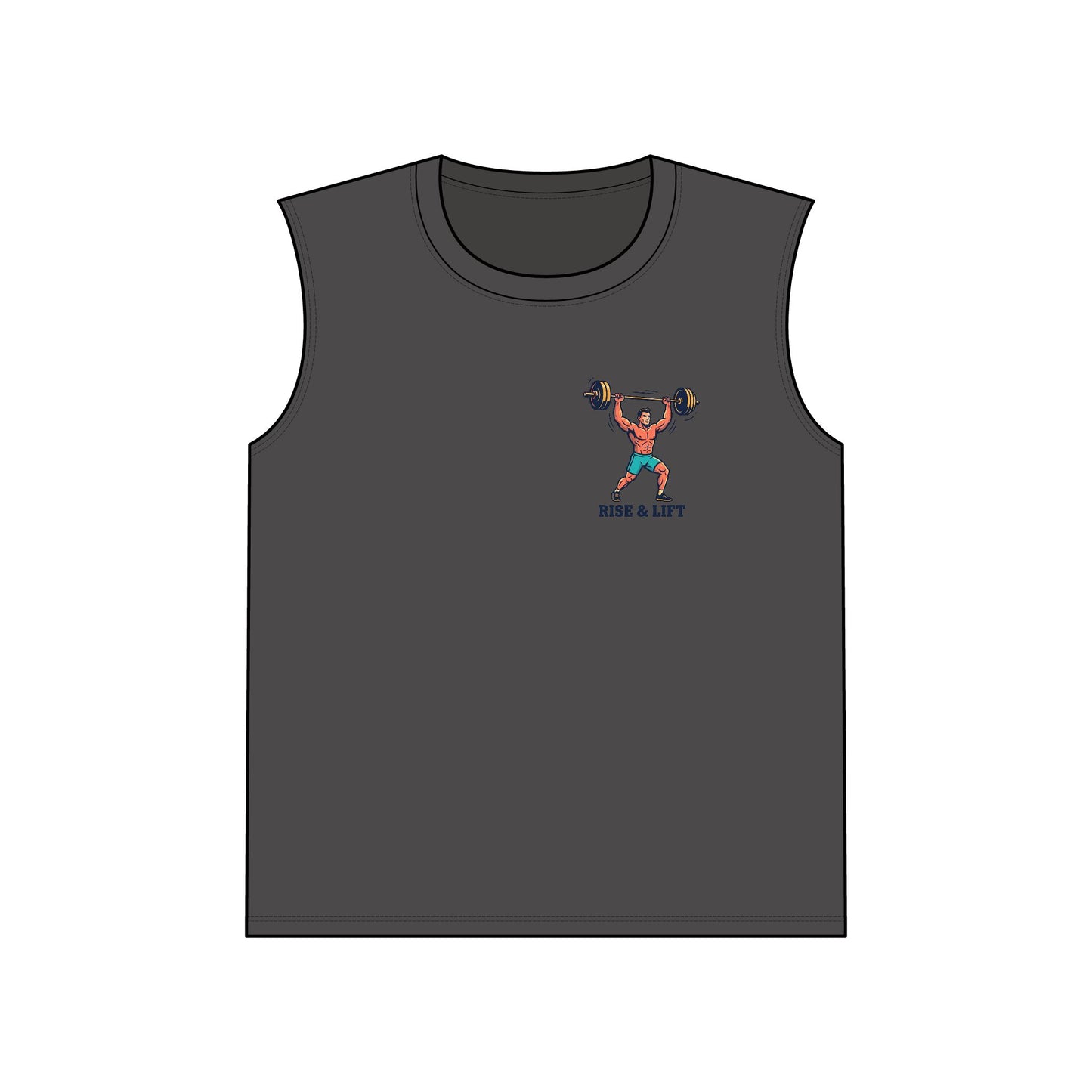 Rise & Lift Sleeveless Gym Tee — Weightlifting Performance Tank
