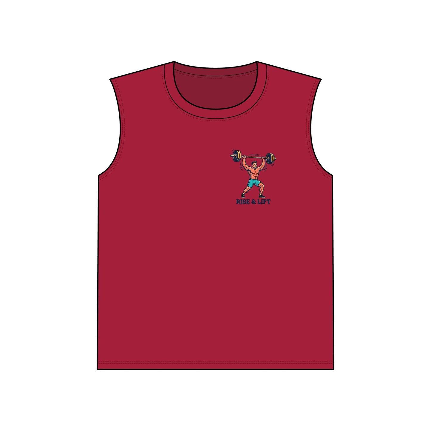 Rise & Lift Sleeveless Gym Tee — Weightlifting Performance Tank