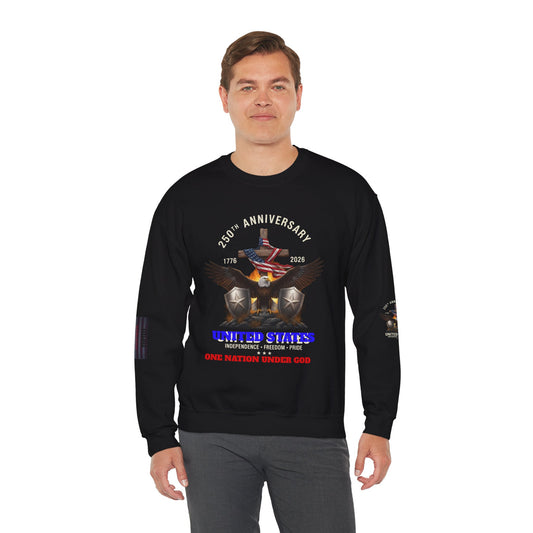 250 Years of Freedom crewneck | Fourth of July retro fireworks BBQ patriotic