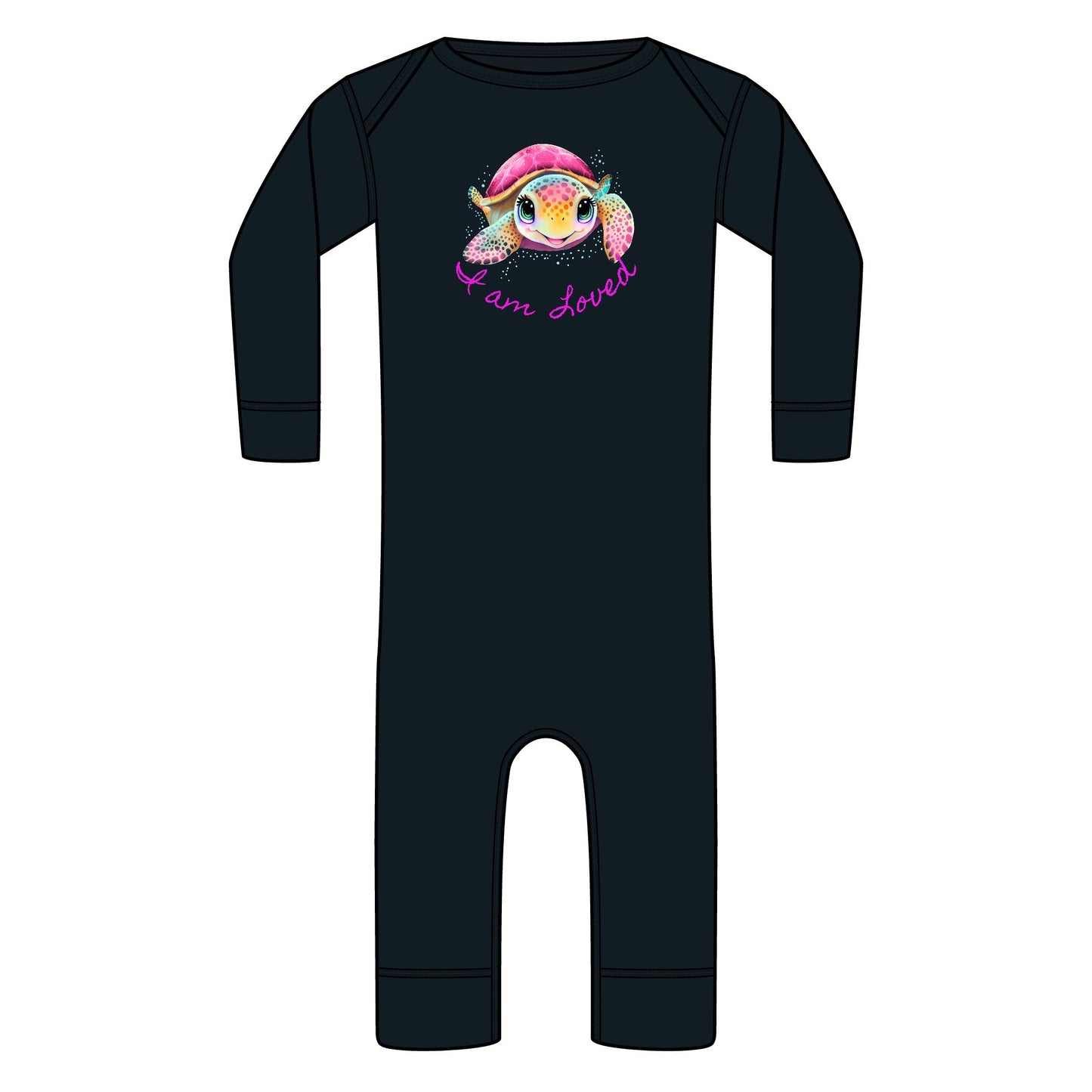 Infant Rib Bodysuit — Cute Rainbow Fish "I am LOVED" Long-Leg Baby One-Piece