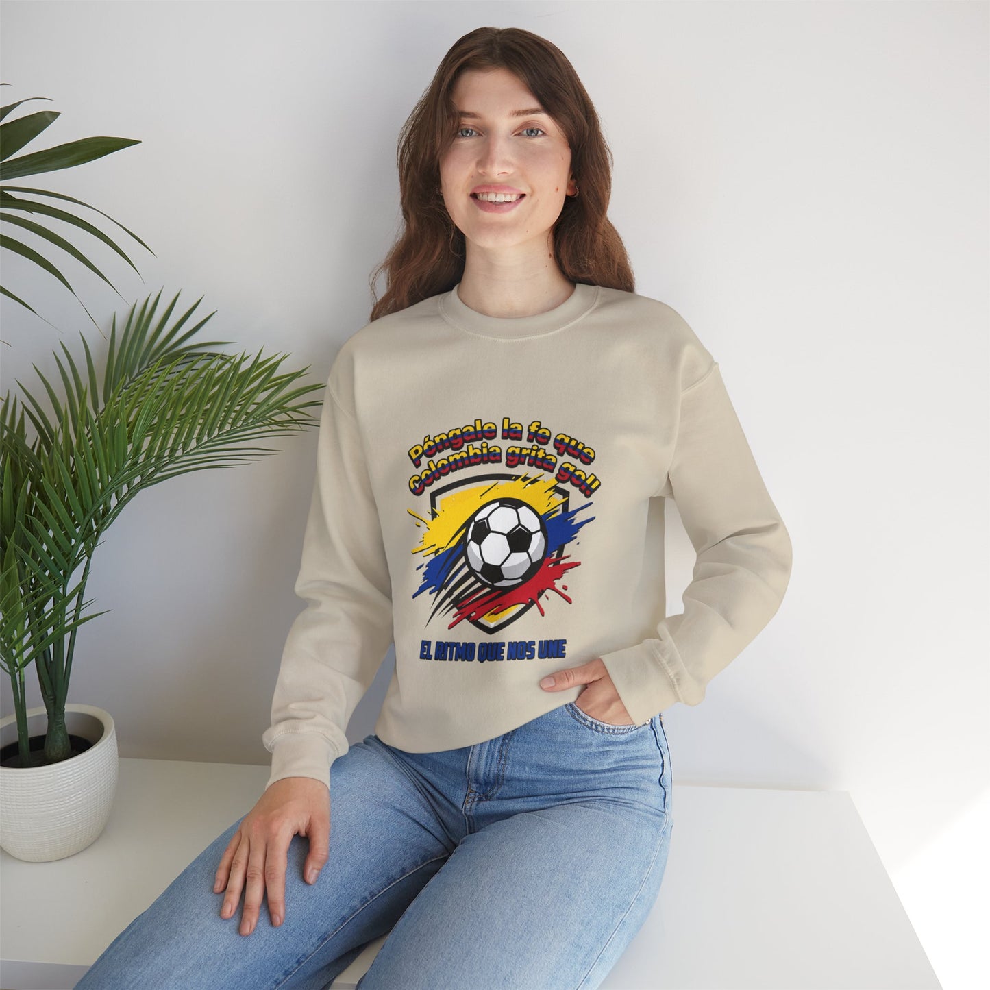 Colombia Pride Soccer Crewneck Sweatshirt | Retro National Colors, Championship Season