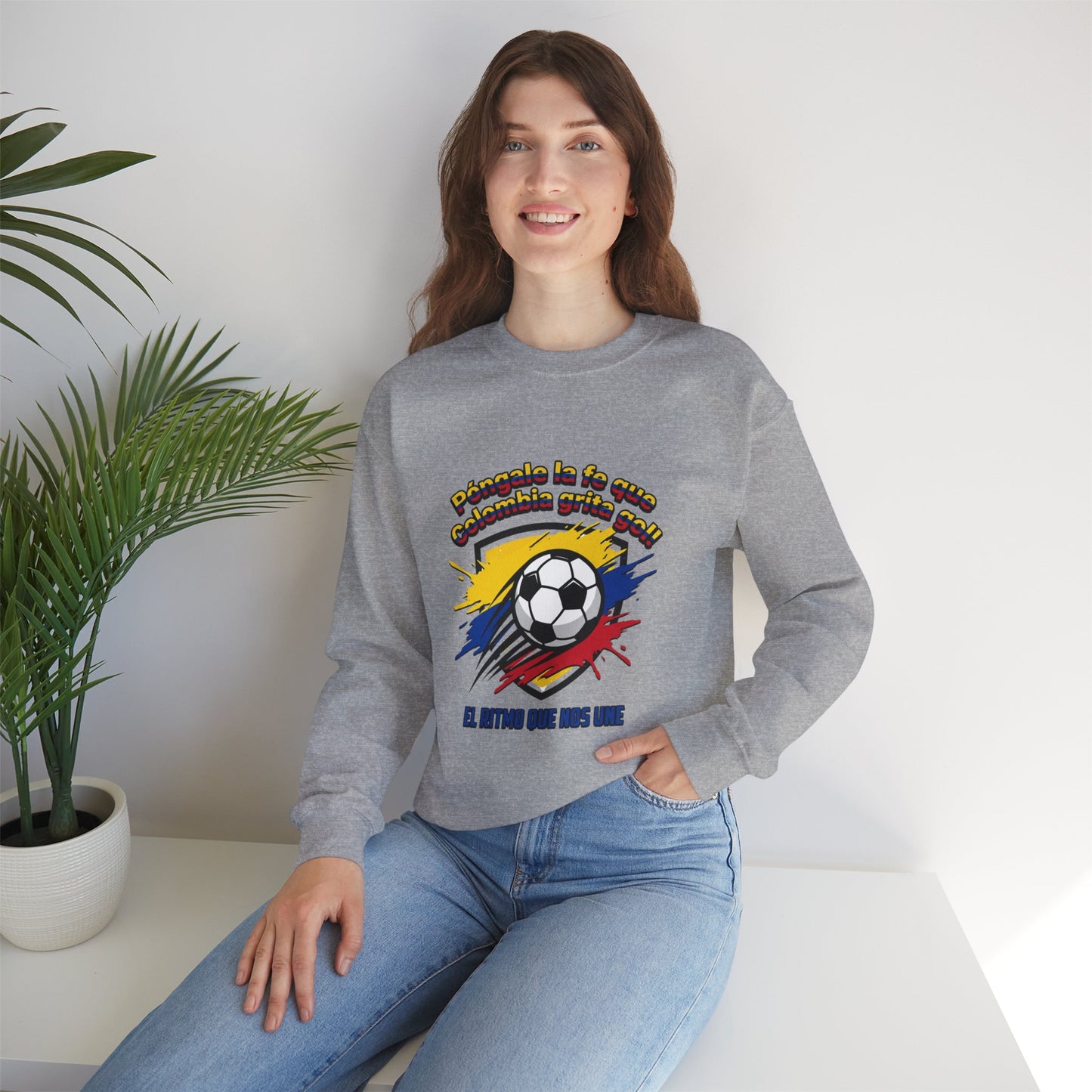 Colombia Pride Soccer Crewneck Sweatshirt | Retro National Colors, Championship Season
