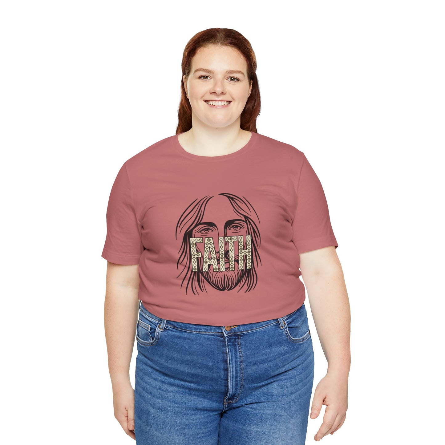 Faith Graphic Tee — Jesus Face Christian T-Shirt