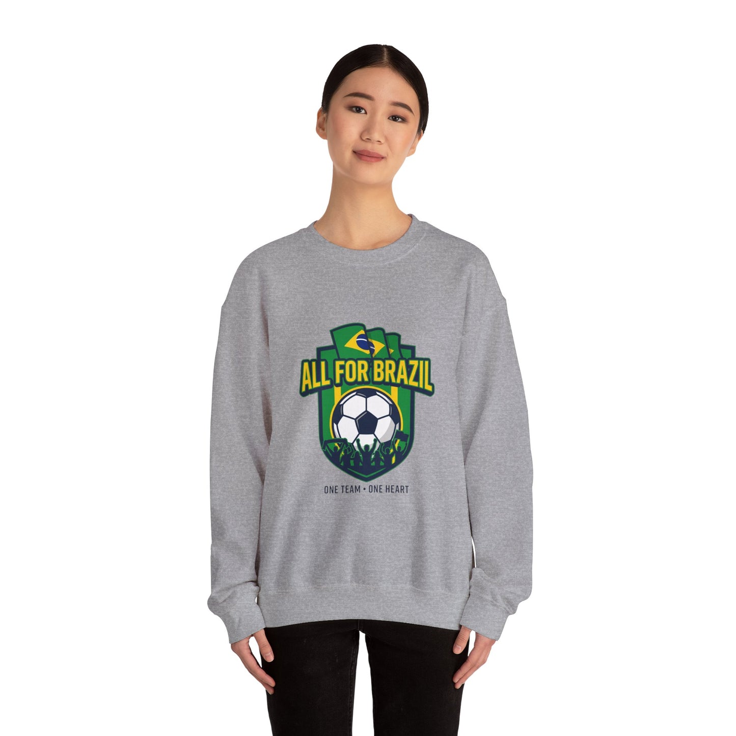 All For Brazil Crewneck Sweatshirt | Country Pride, Retro Soccer