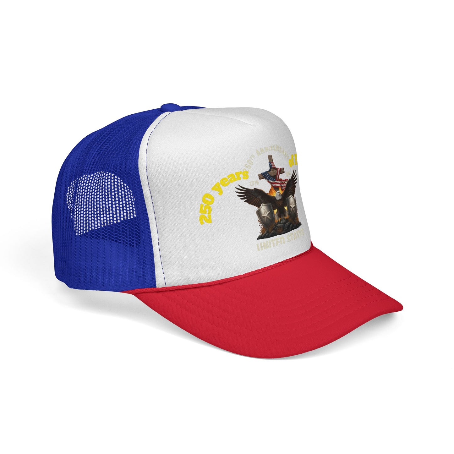 250 Years of Freedom Trucker Cap — Patriotic American Flag Mesh Hat