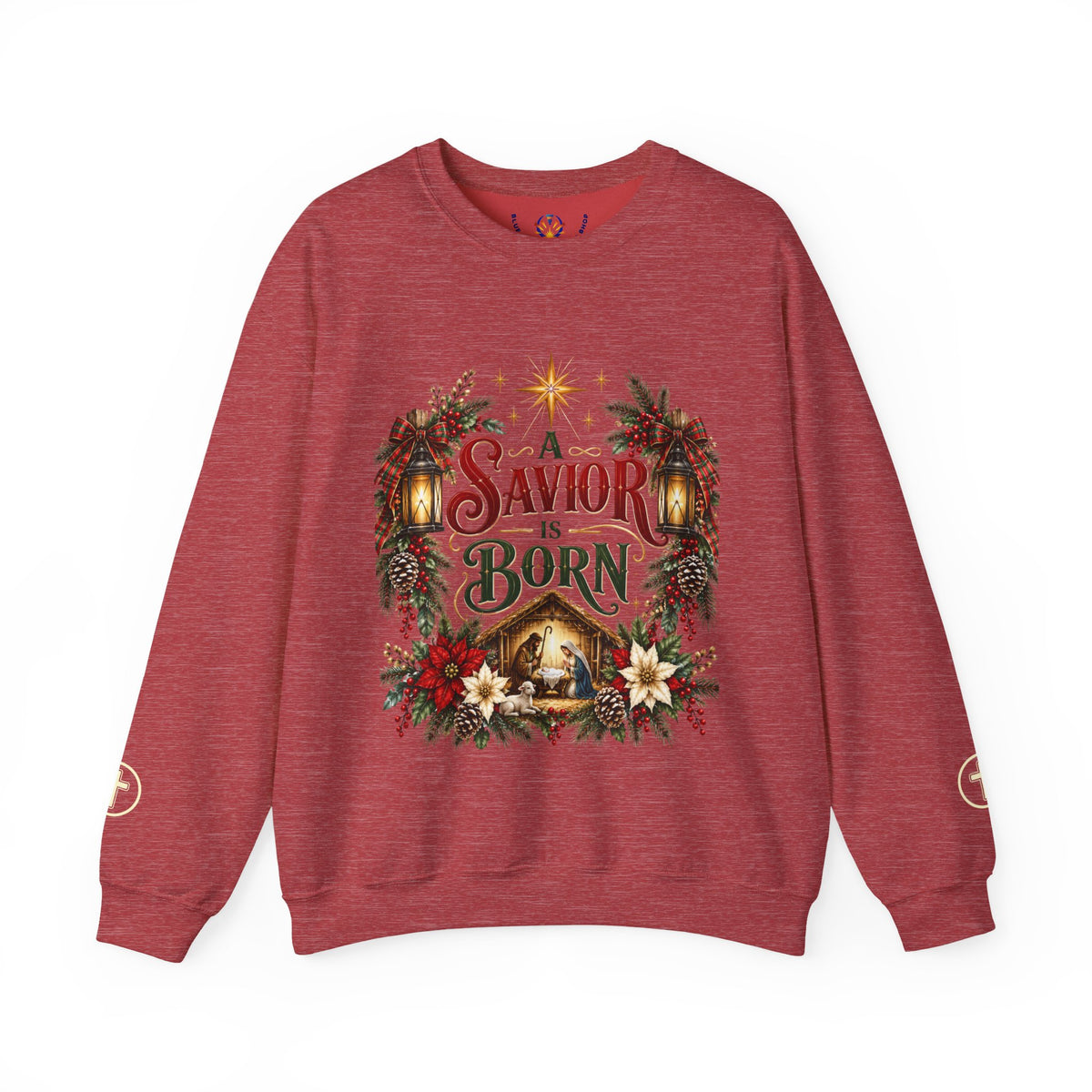 A Savior Is Born Christmas Crewneck Sweatshirt