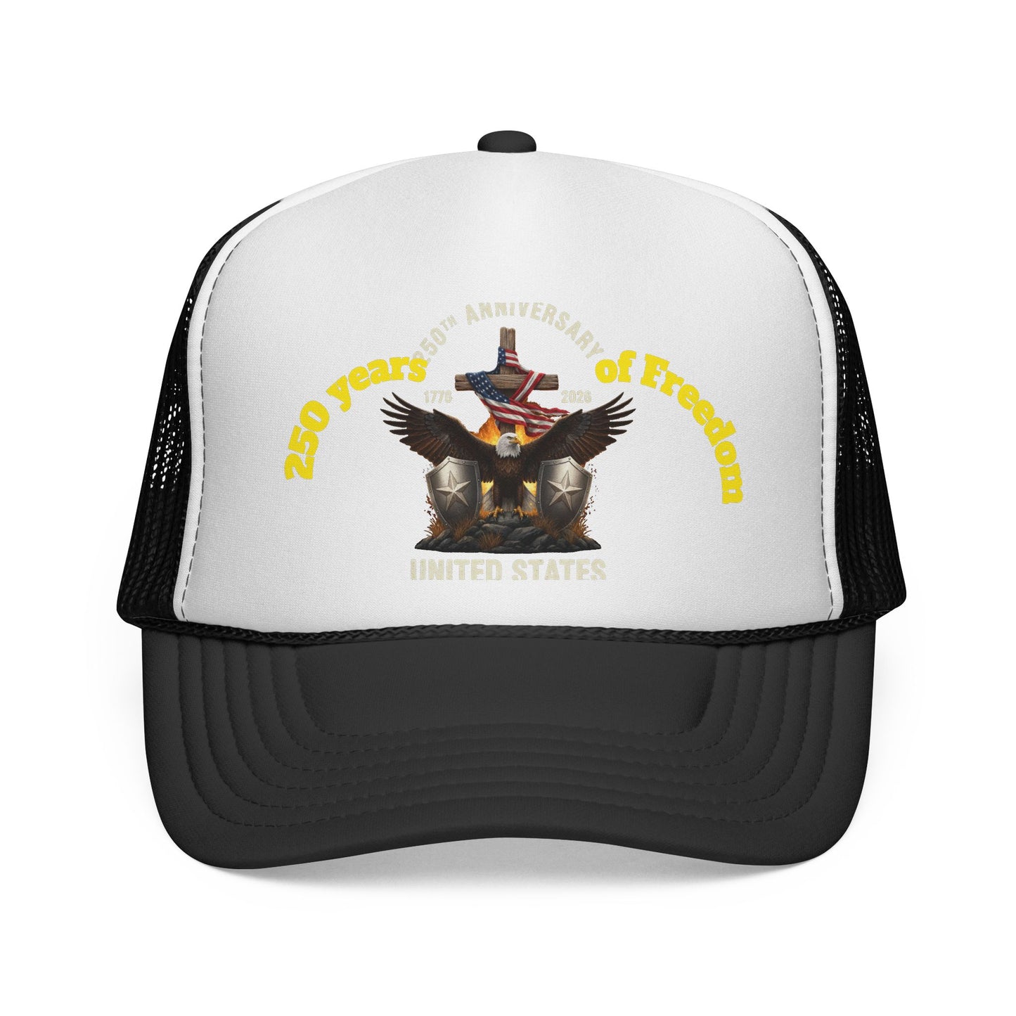 250 Years of Freedom Trucker Cap — Patriotic American Flag Mesh Hat
