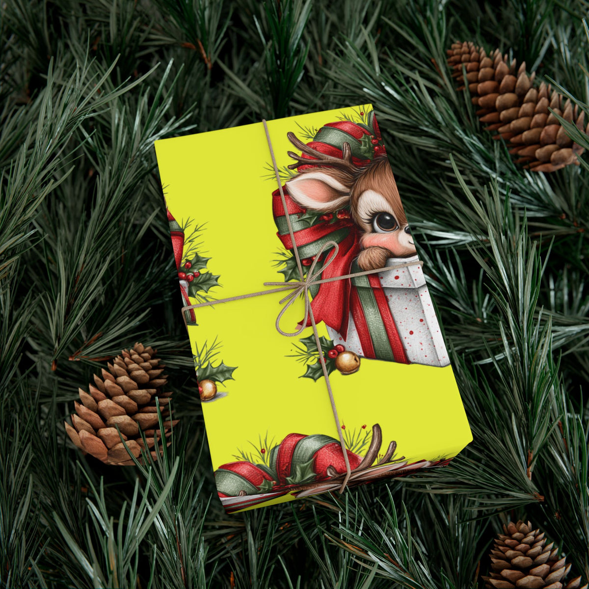 Christmas Reindeer Gift Wrap Paper – Cute Holiday Present Wrapping Sheets